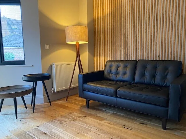bespoke acoustic panelling in lounge
