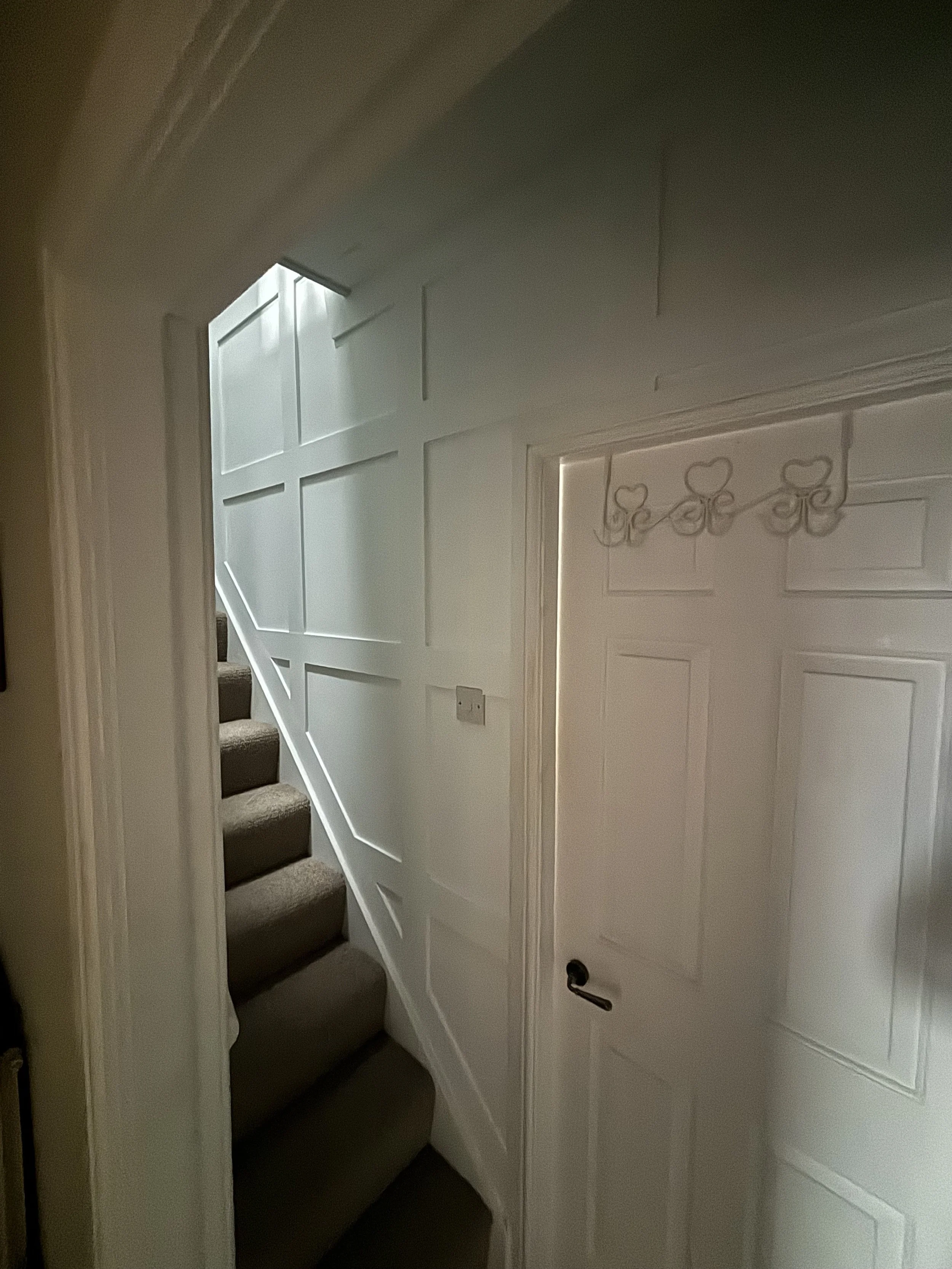 hall stairs landing in shaker design with a full feature 