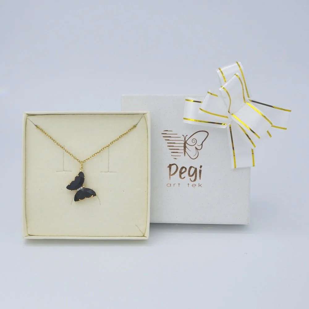 Black butterfly necklace(one-way connector)