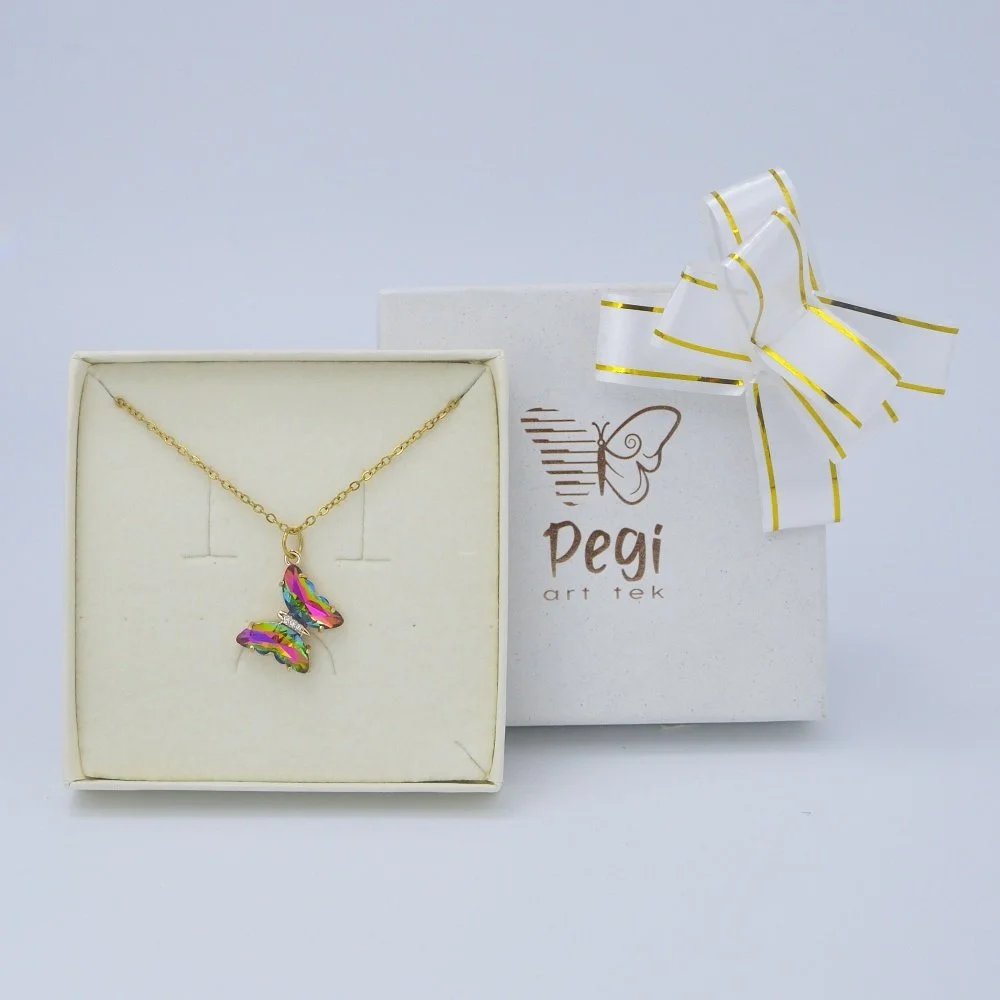 Golden Violet butterfly necklace(one-way connector)