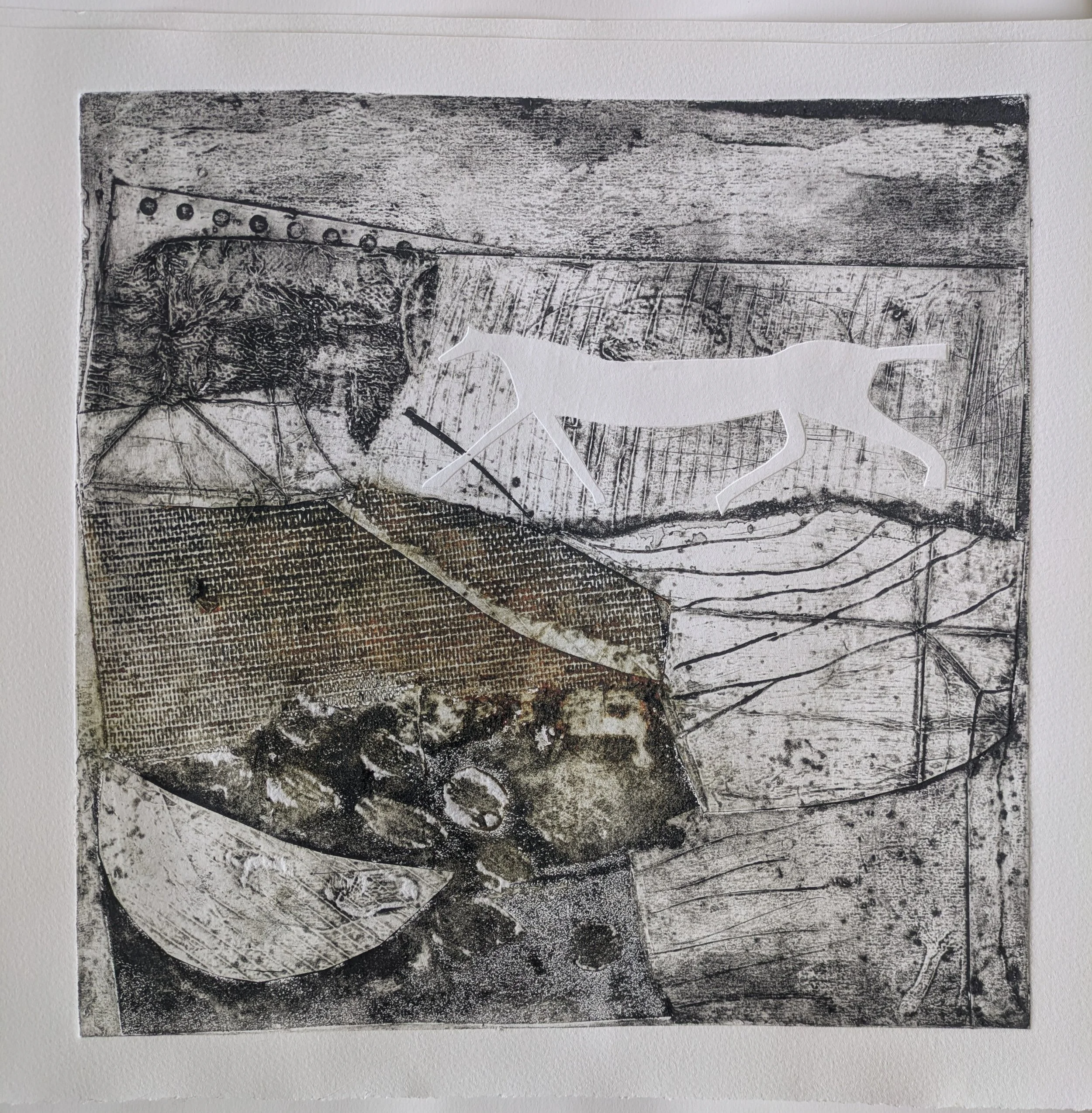 The Hidden Horse, Collagraph and tetrapak, 33 x 32 cm, SOLD