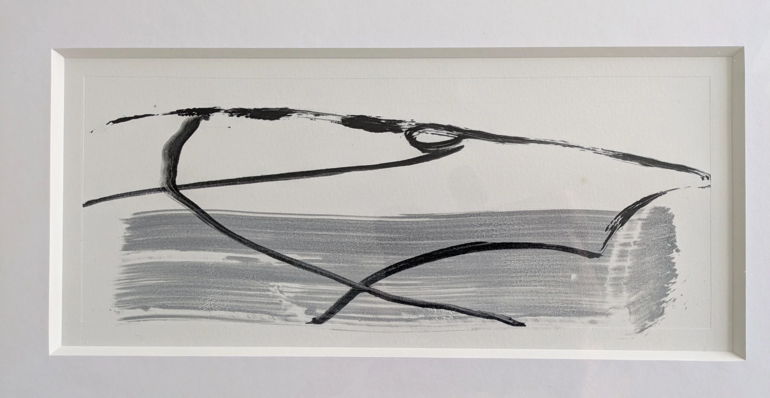 Holding the Reigns, Monoprint, 12 x 30 cm
