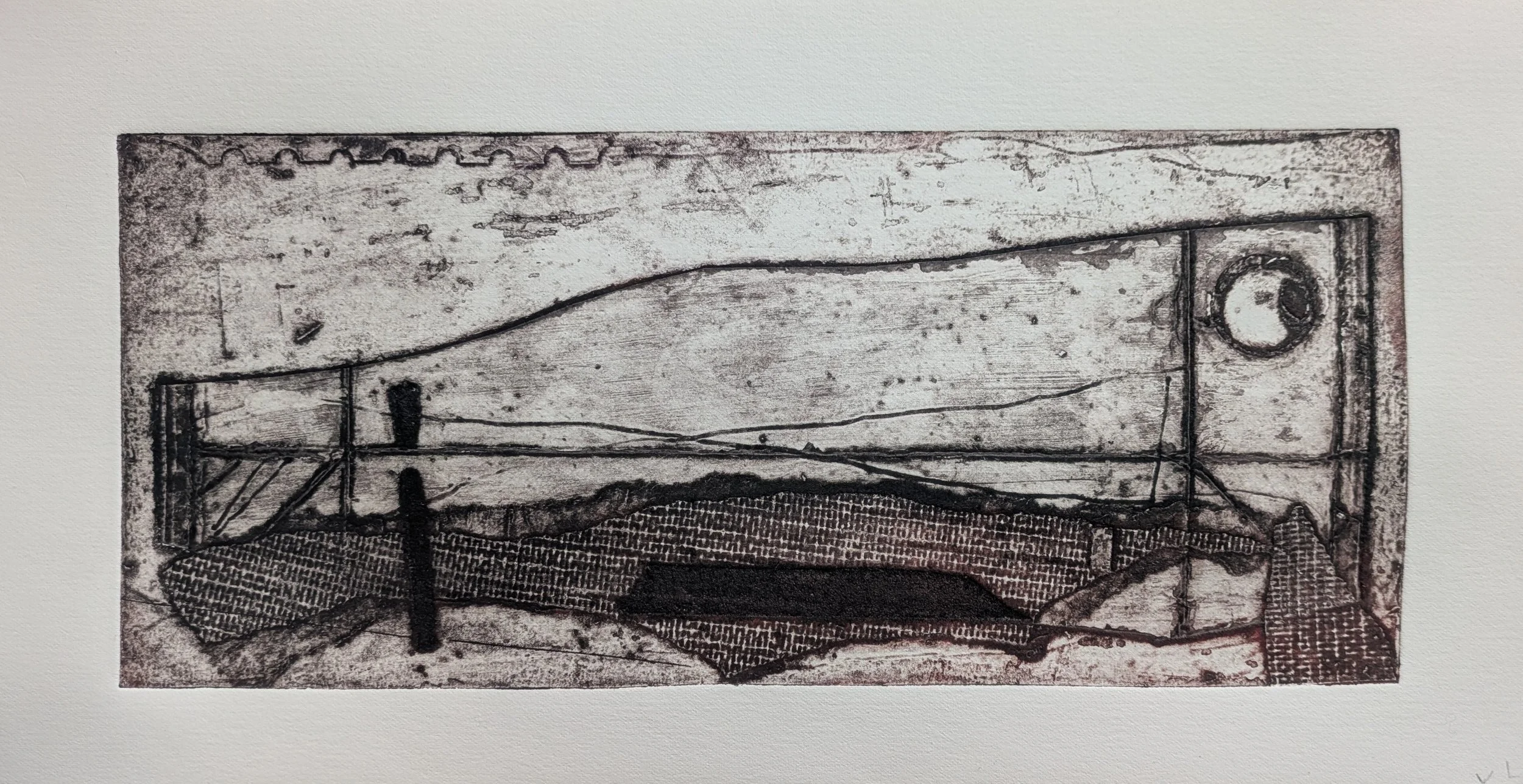 Half Moon, Collagraph, 13 x 30 cm