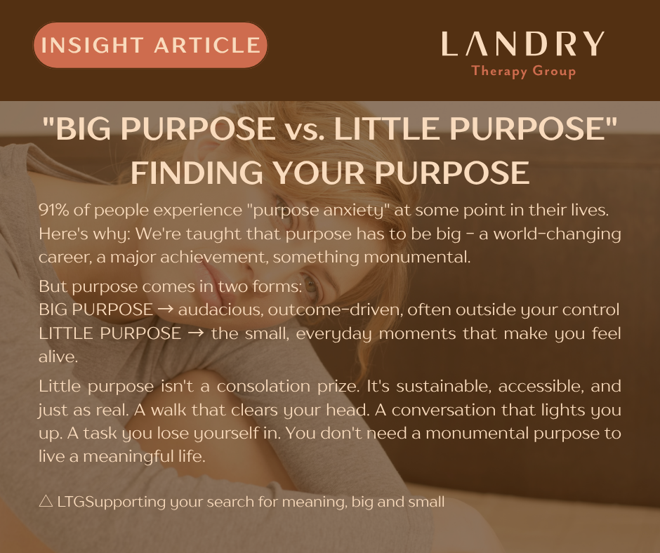 The Search for Purpose: Why "Little" Might Matter More Than "Big"