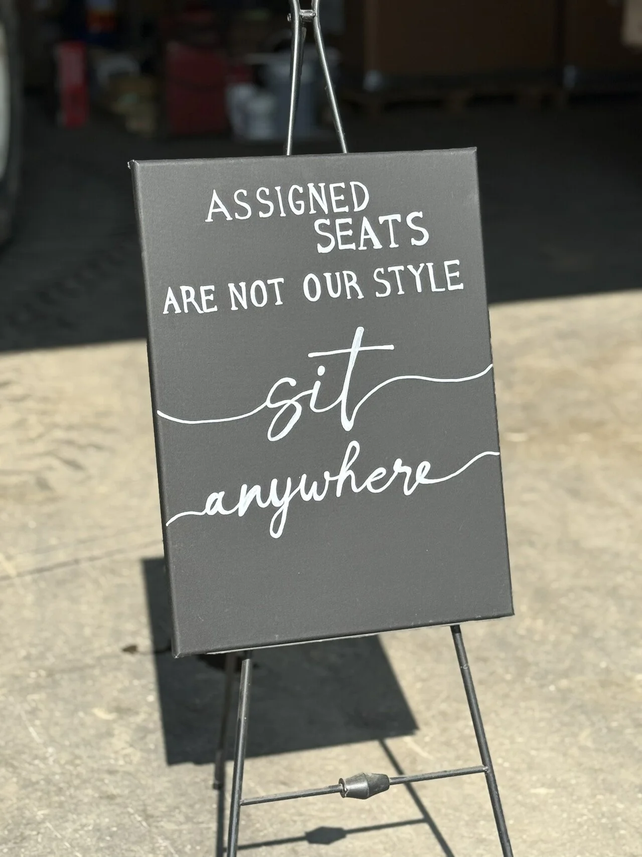 No Assigned Seats Sign