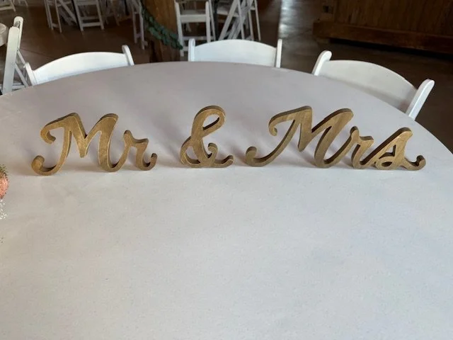 Mr & Mrs Carved Wooden Sign