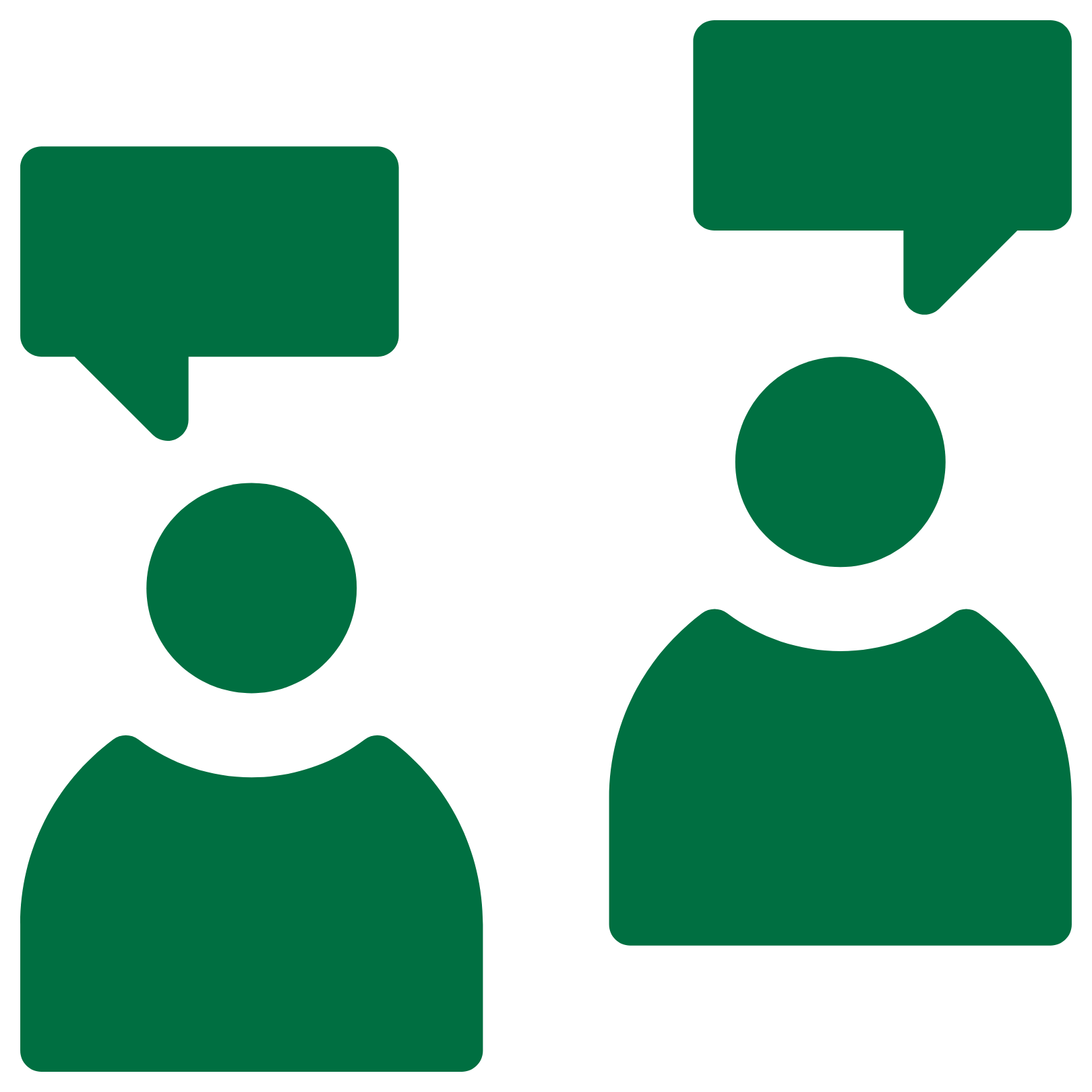 Icon showing people with chat bubbles