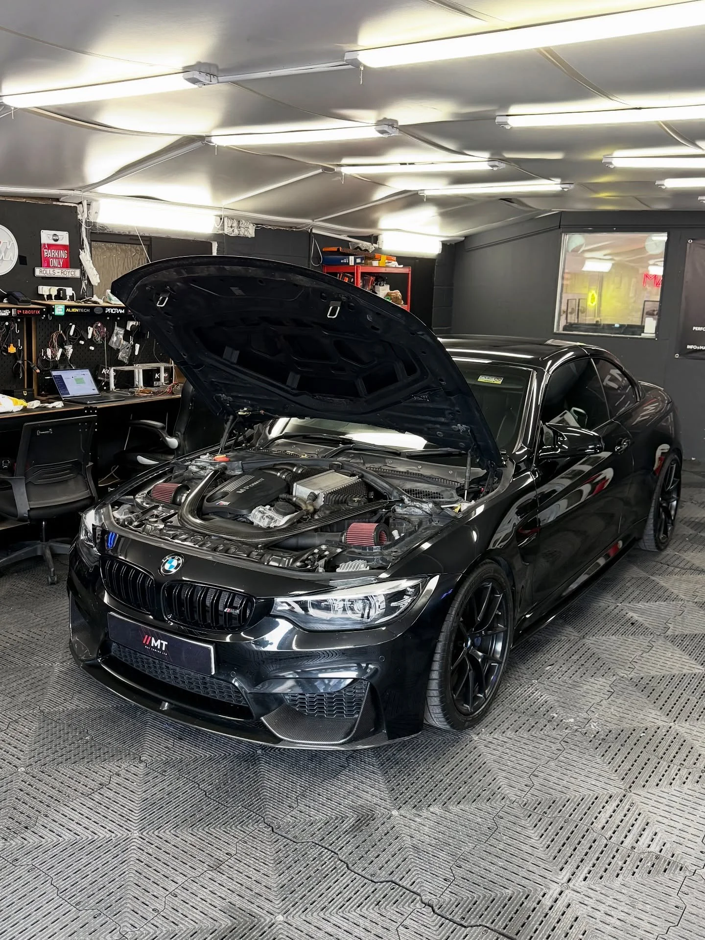 BMW M4 🔥 In with us for our engine and gearbox tuning package. An already mega quick car now performing on another level! 

Running 520BHP and a massive 720NM it&rsquo;s a complete overhaul and transformation compared to stock. Faster, smoother, far