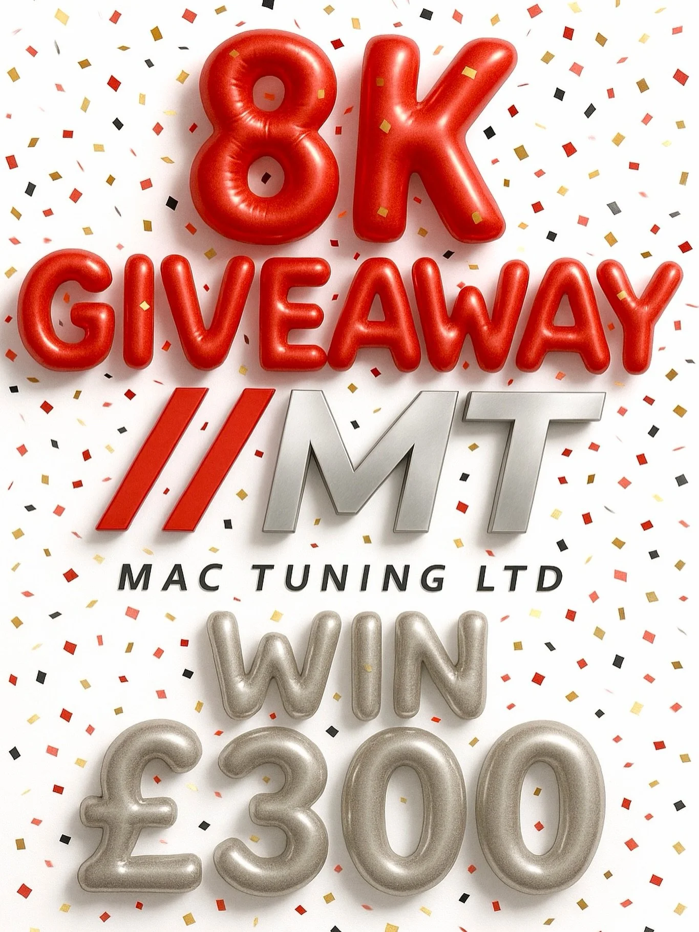 🎉 8K GIVEAWAY! 🎉

To celebrate hitting 8,000 followers we&rsquo;re giving one of you a &pound;300 tuning voucher! 🔥

How to enter:
🔴 Follow our page
🔴 Like this post
🔴 Tag 2 friends in the comments
🔴 Share to your story AND tag us!

Prize:
💷 
