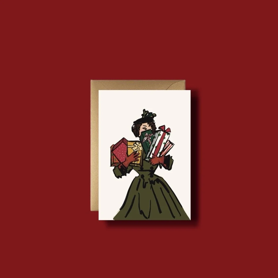 Vintage Holiday Shopping Card