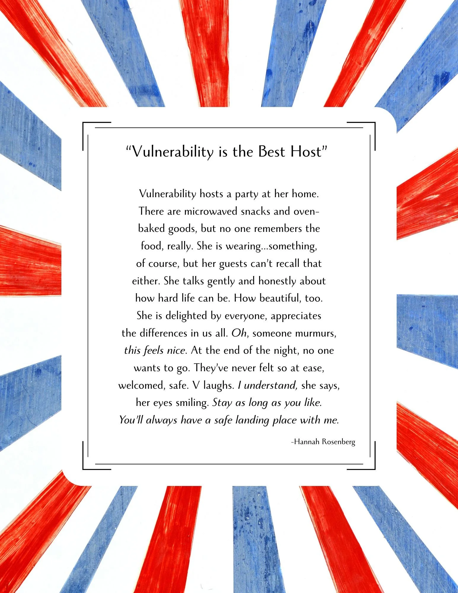 Vulnerability Is the Best Host, a poem by Hannah Rosenberg