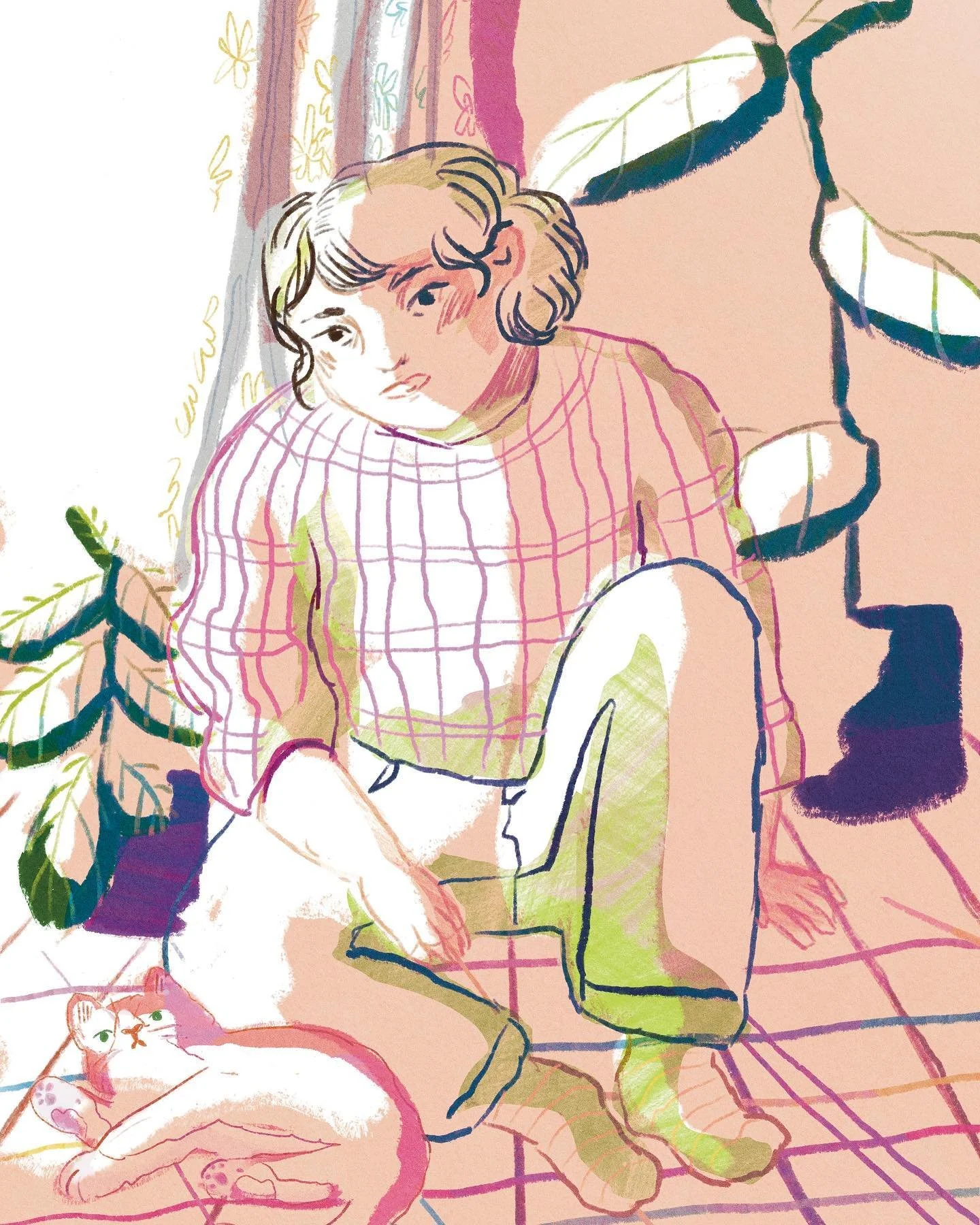 Deux versions d&rsquo;un dessin que j&rsquo;ai fait cette semaine entre d&rsquo;autres projets. Pour se relaxer et essayer de nouvelles choses. 
La premi&egrave;re version je l&rsquo;appellerais &laquo;pas tout &agrave; fait&raquo; 
Ce n&rsquo;est pa