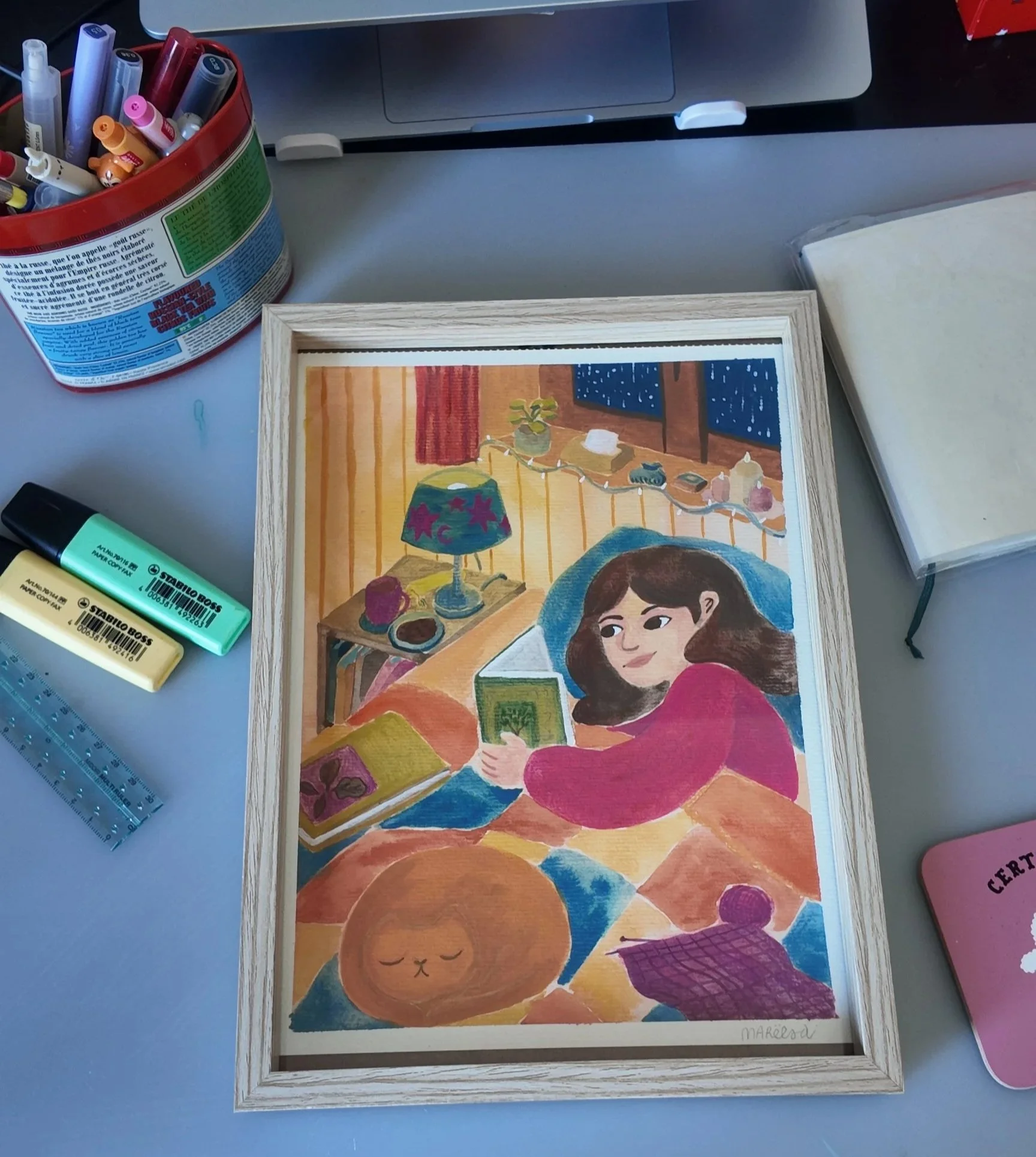 Soirée réconfortante - peinture traditionnelle