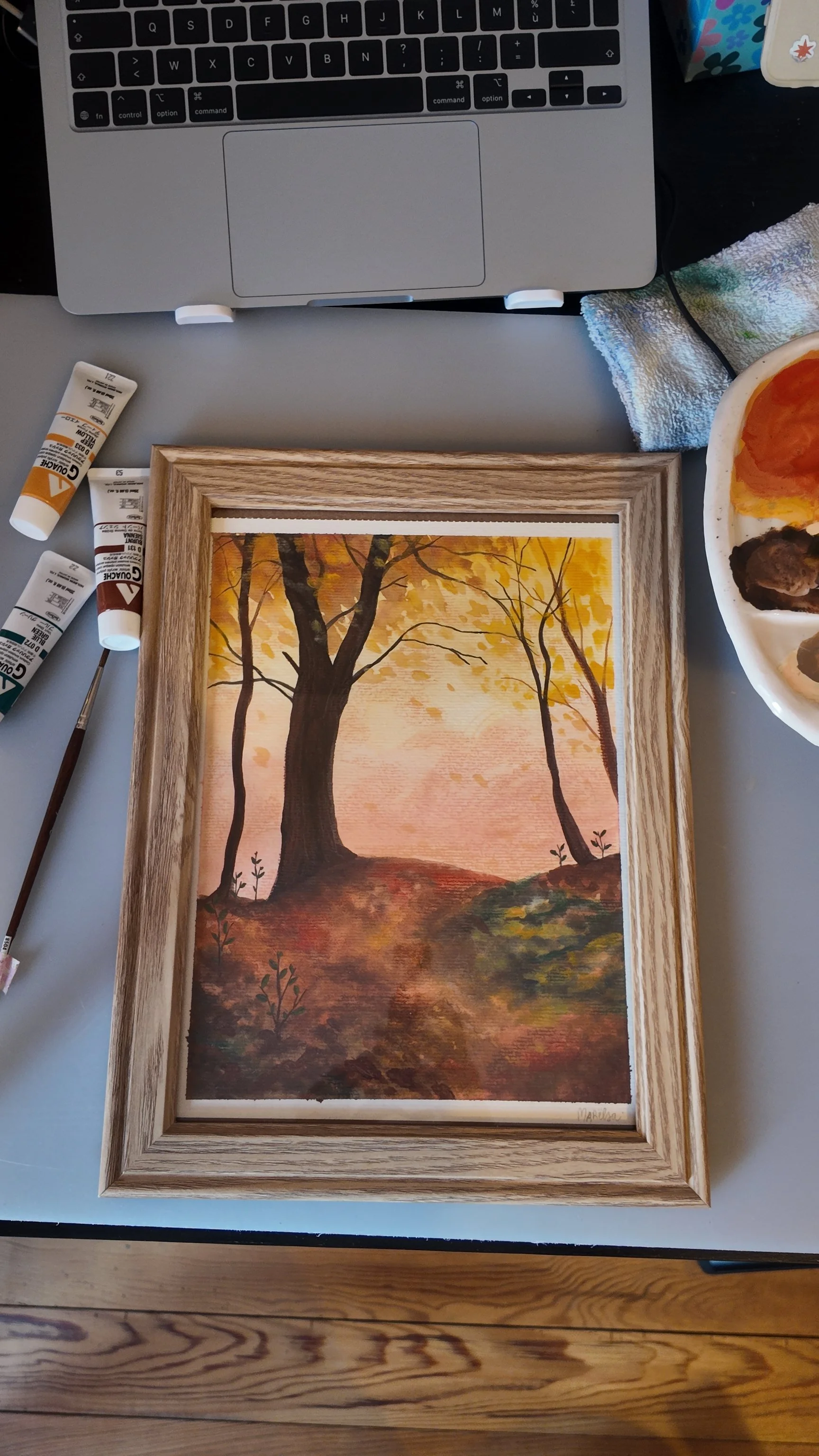 Forêt automnale - peinture traditionnelle