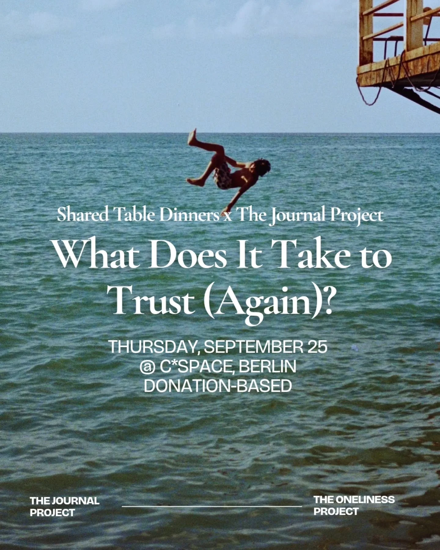 Take a leap&mdash;together! 🌊 

In celebration of @thejournalproject.etal, a global experiment in collaboration, we're bringing a special Shared Table Dinner 🍽️ that'll be all about small gestures and acts of trust. 🤝 

Through delicious food 🍲, 