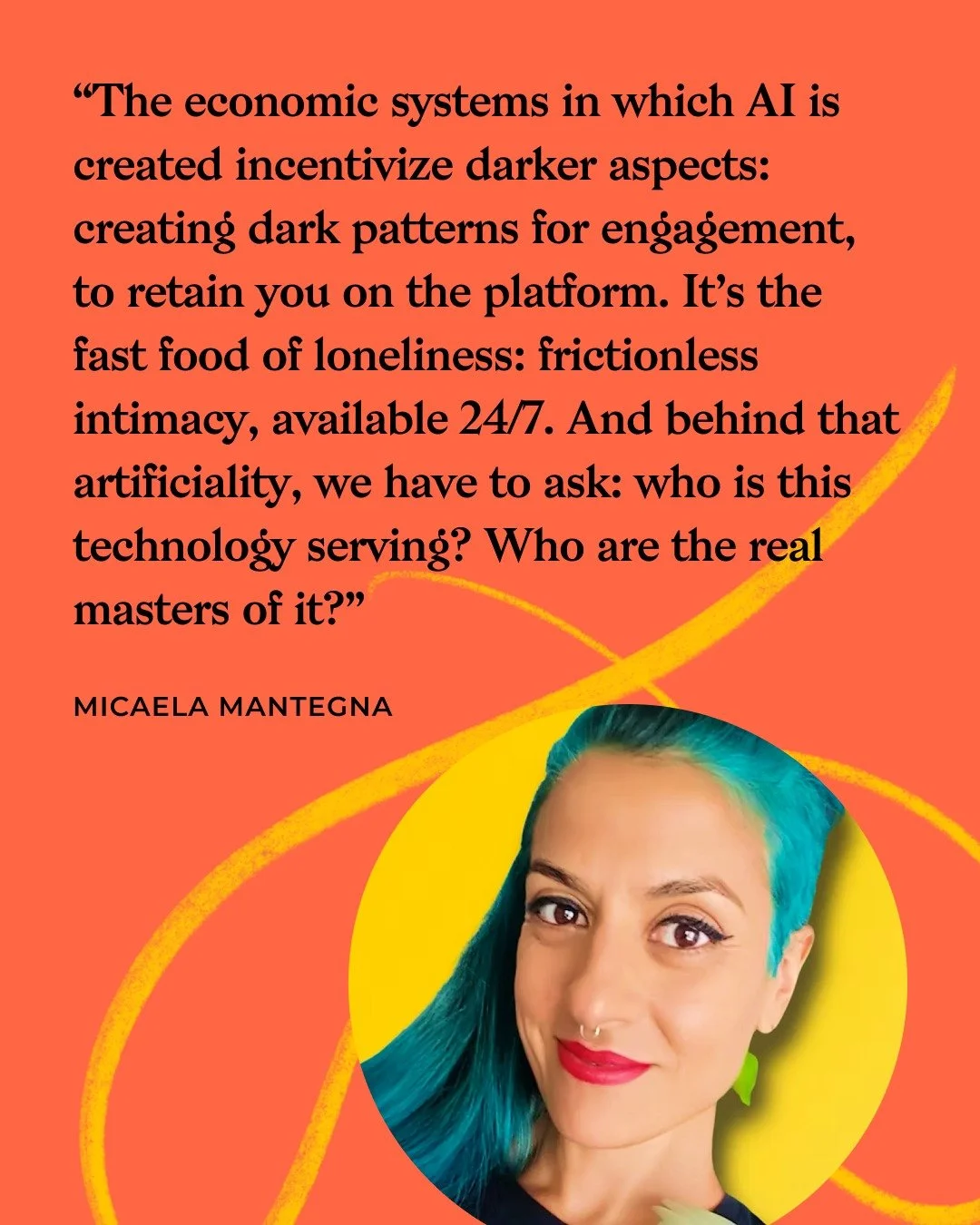 AI is coming for our hearts, so how are we&mdash;and our relationships&mdash;shifting in the age of artificial intimacy? 💛🤖

Listen to the latest 🎙️ episode of The Oneliness Podcast in which I explore with lawyer, scholer, and activist Micaela Man