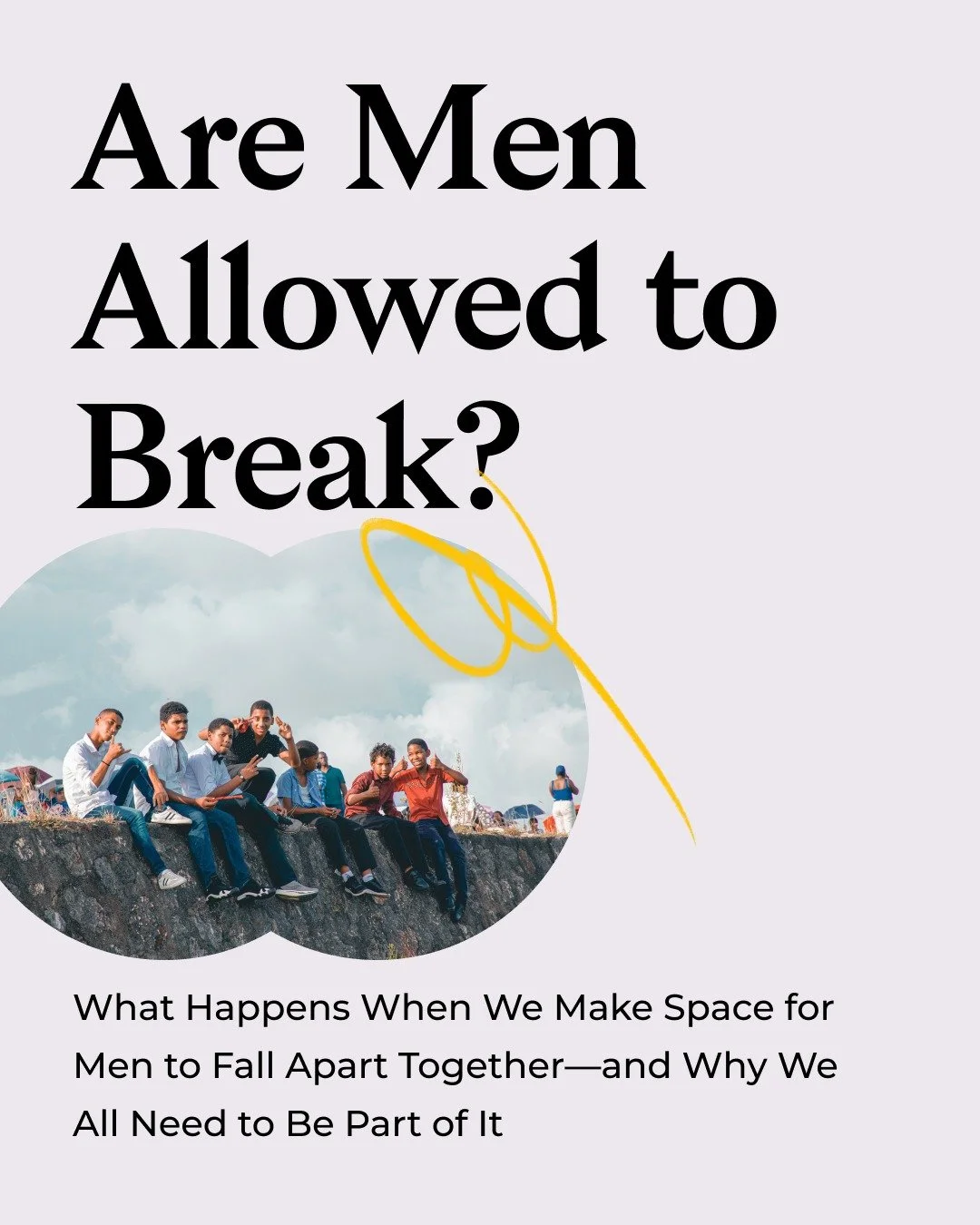 This is not a post about male loneliness and its darkest edges, as often depicted by mainstream media. 

It&rsquo;s an attempt to reconcile a little, to weave together, to approach each other again and, most of all, to call for spaces where men can f