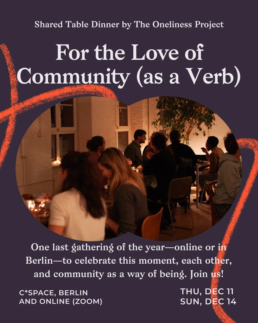 Save the dates 🌕 We&rsquo;re gathering one last time this year to share food, look back at 2025, and celebrate community&mdash;not the kind you buy into, but the kind you build together by showing up and giving! 

Two ways to join us 🌟

🌏 Online &