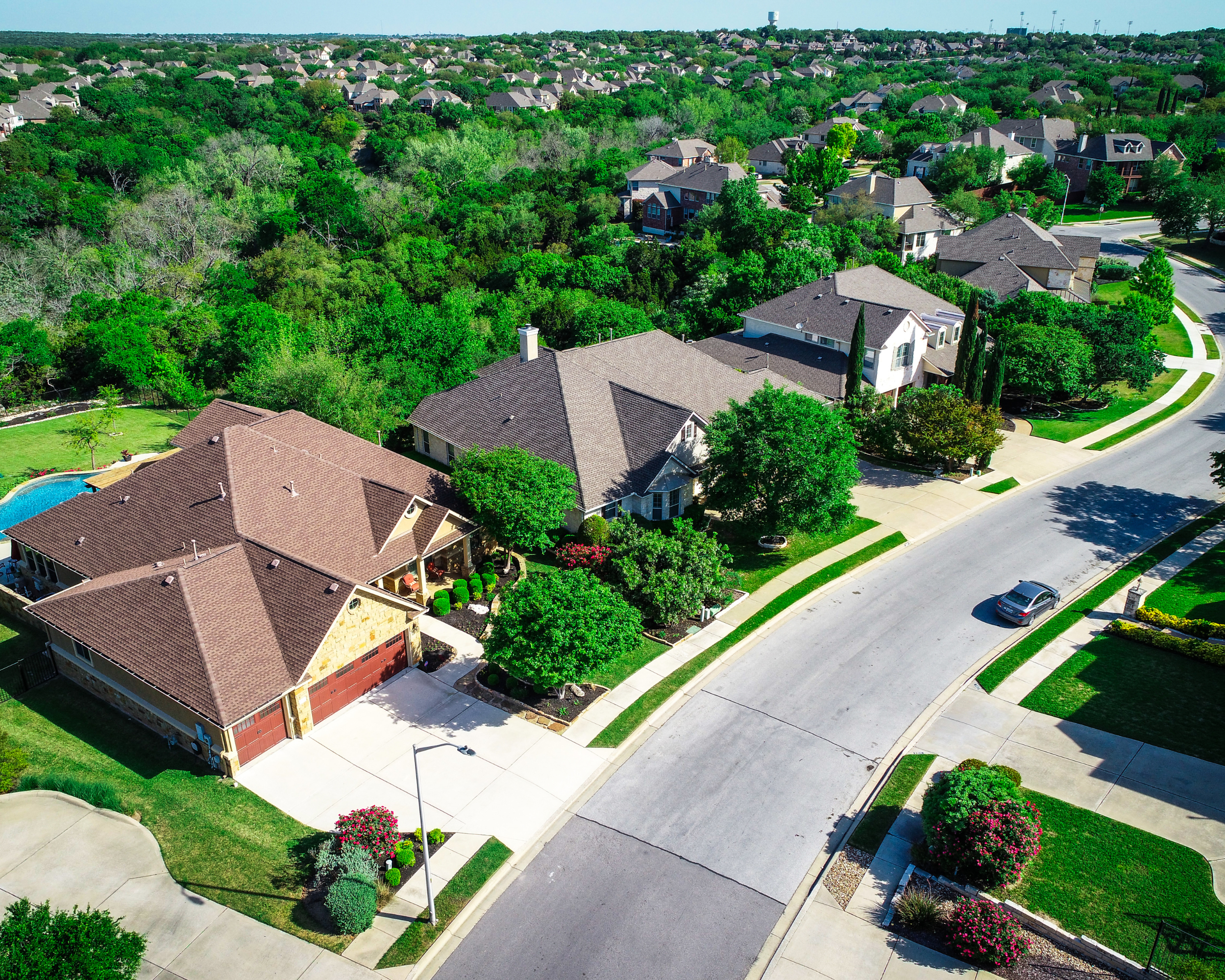 aerial view of a neighborhood