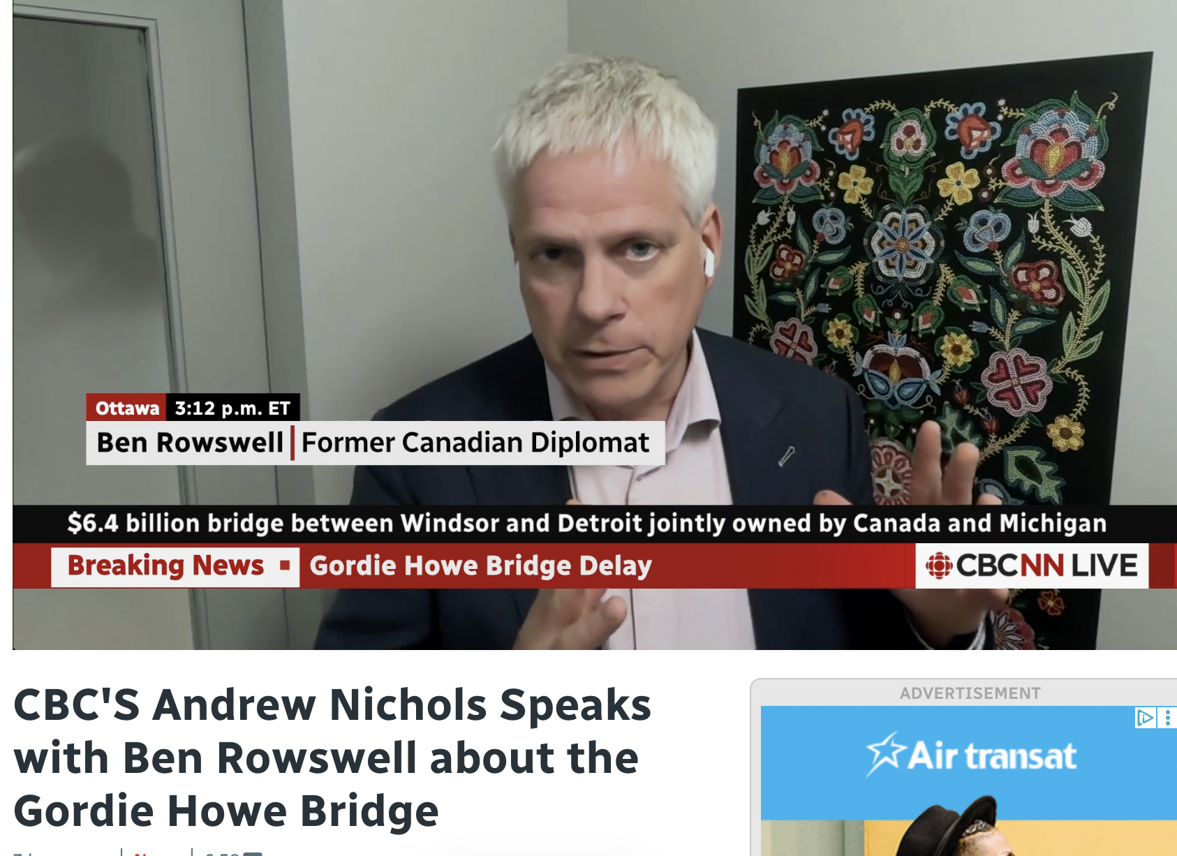 On the Dispute over the Gordie Howe Bridge