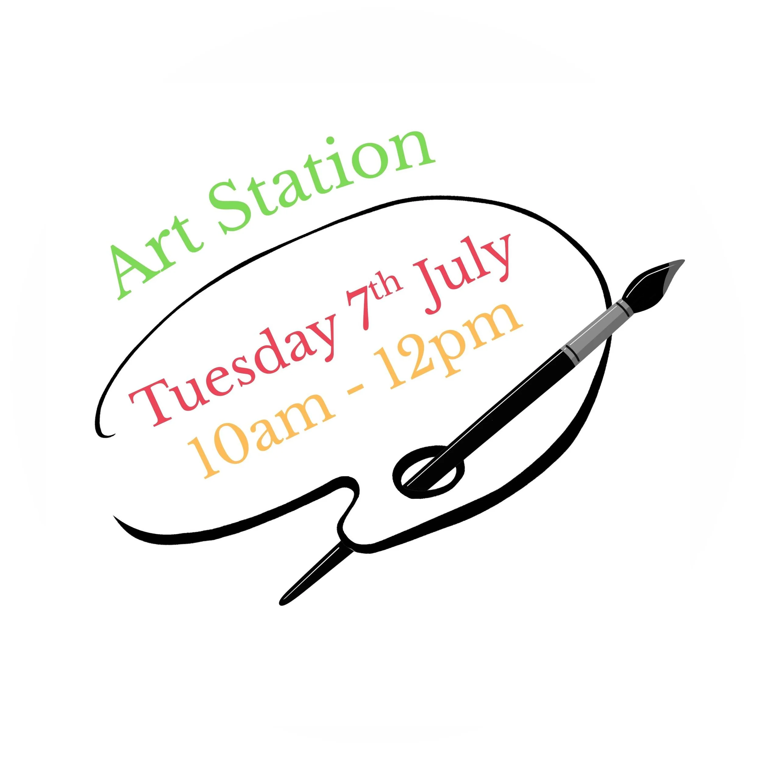 Tuesday 7th July - 10am to 12pm Session - Art Station School Holiday Program