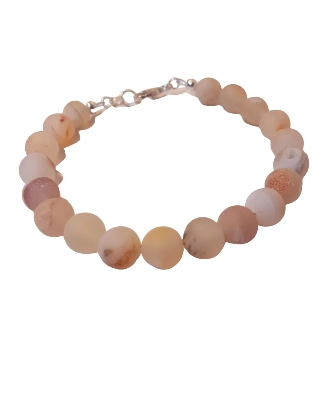 PEACHY silver spell bracelet peach druzy quart