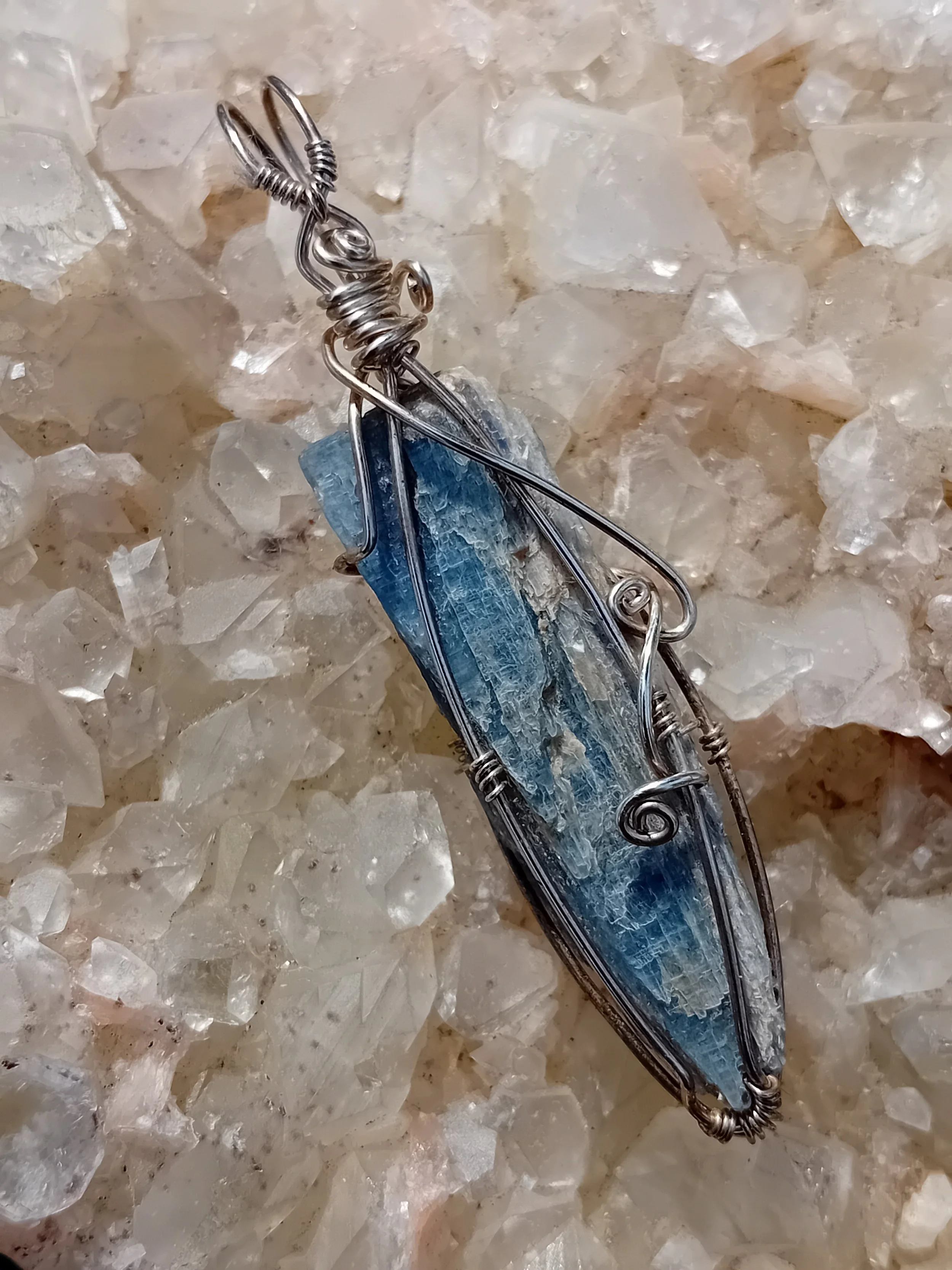 Blue Kyanite Sterling Silver Necklace