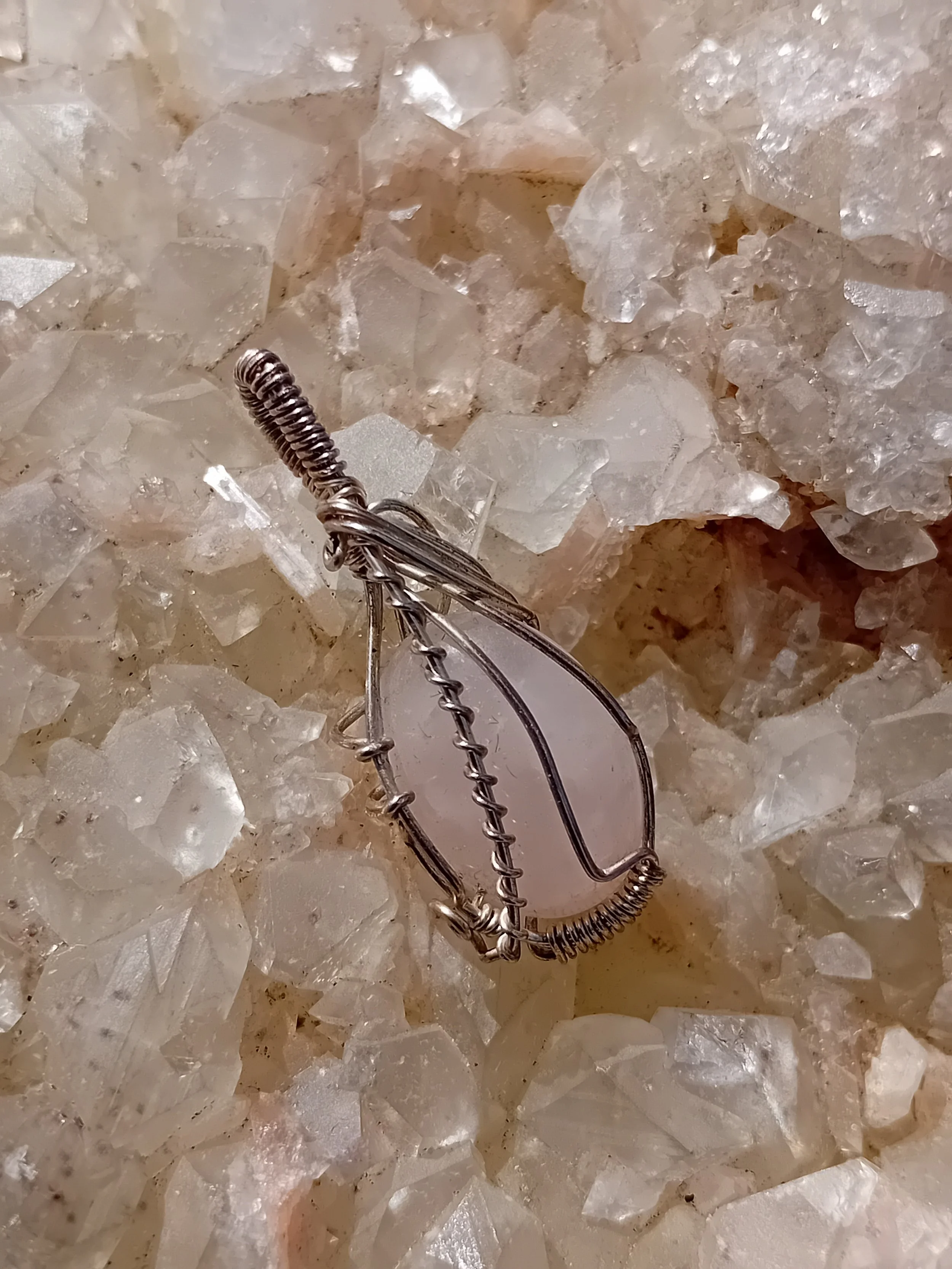 Rose Quartz Sterling Silver Necklace