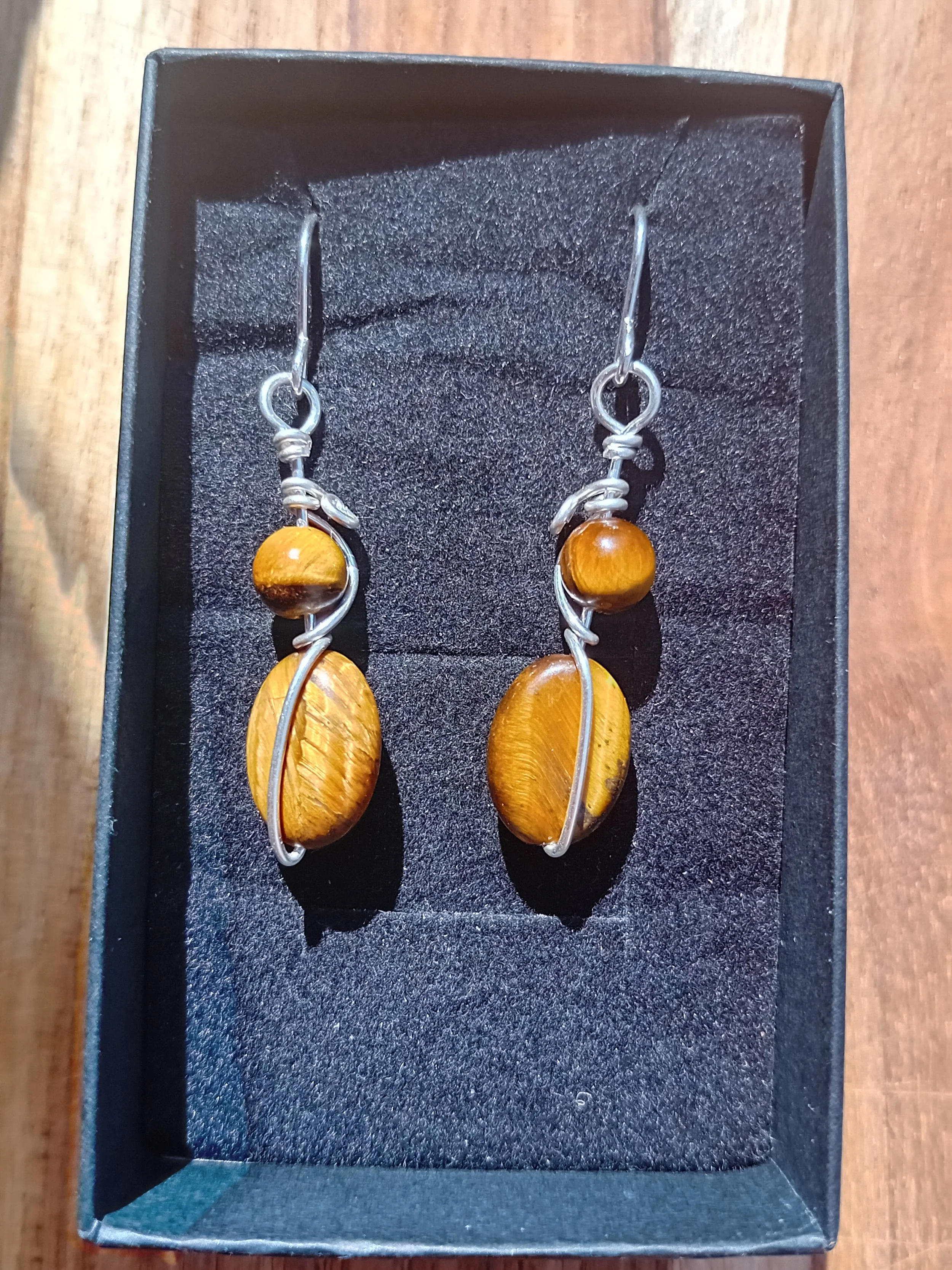 'STRENGTH' Tigers Eye Sterling Silver Earrings