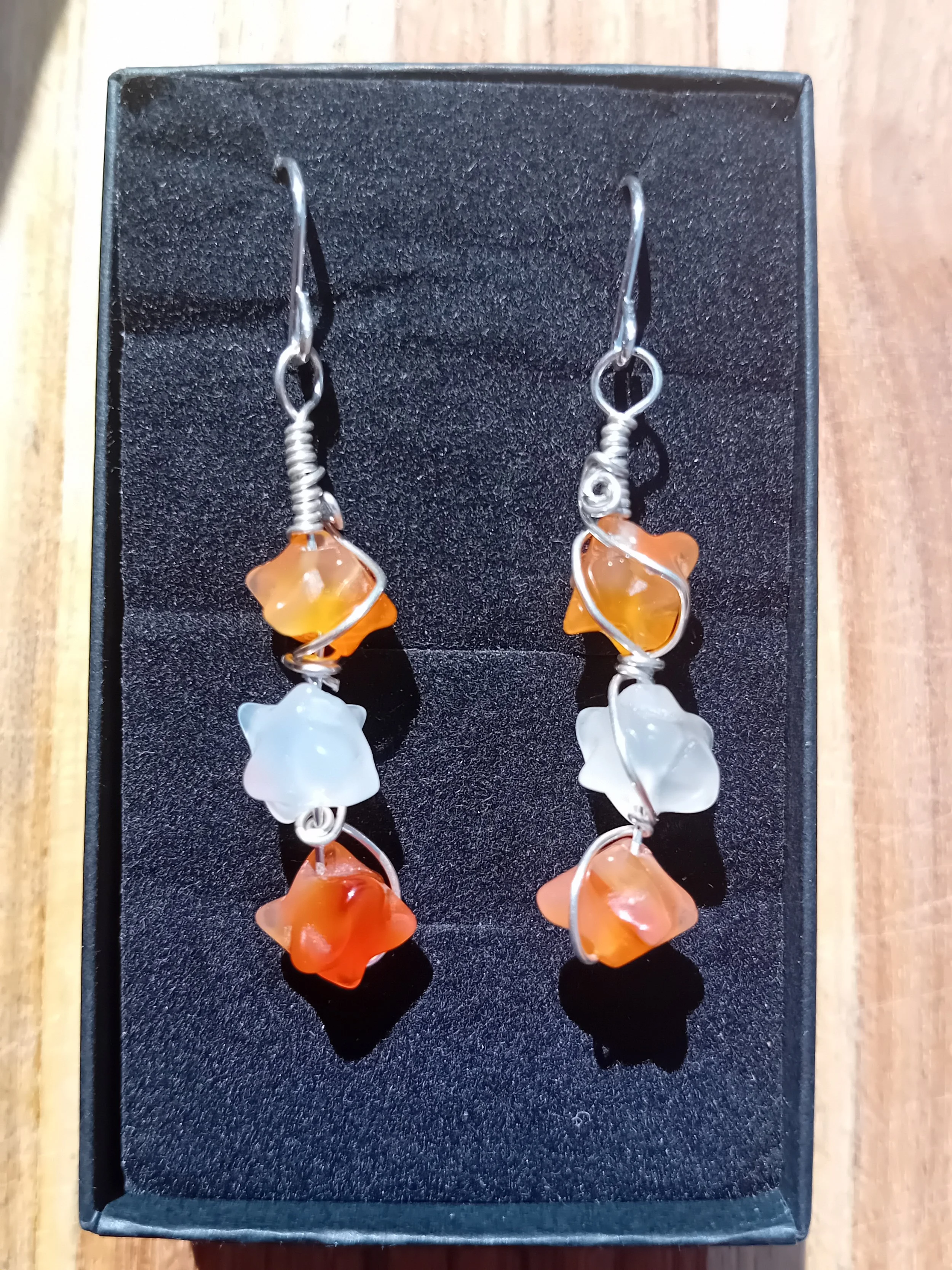 'HEARTH' Carnelian Merkebah Sterling Silver Earrings