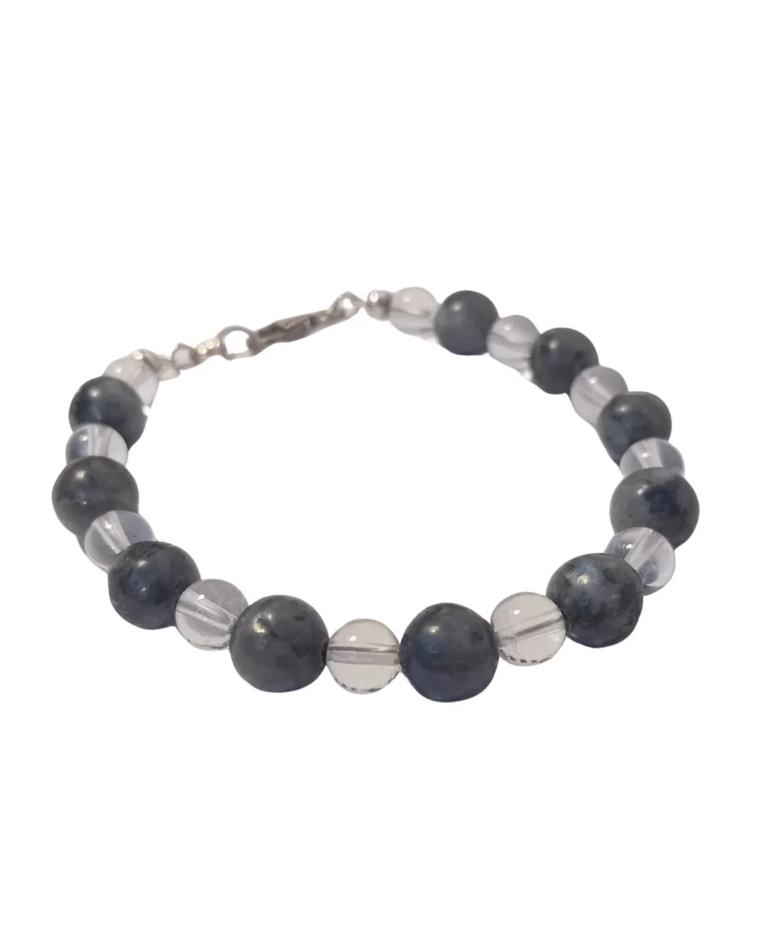 EXPLORE silver spell bracelet larvikite clear quartz