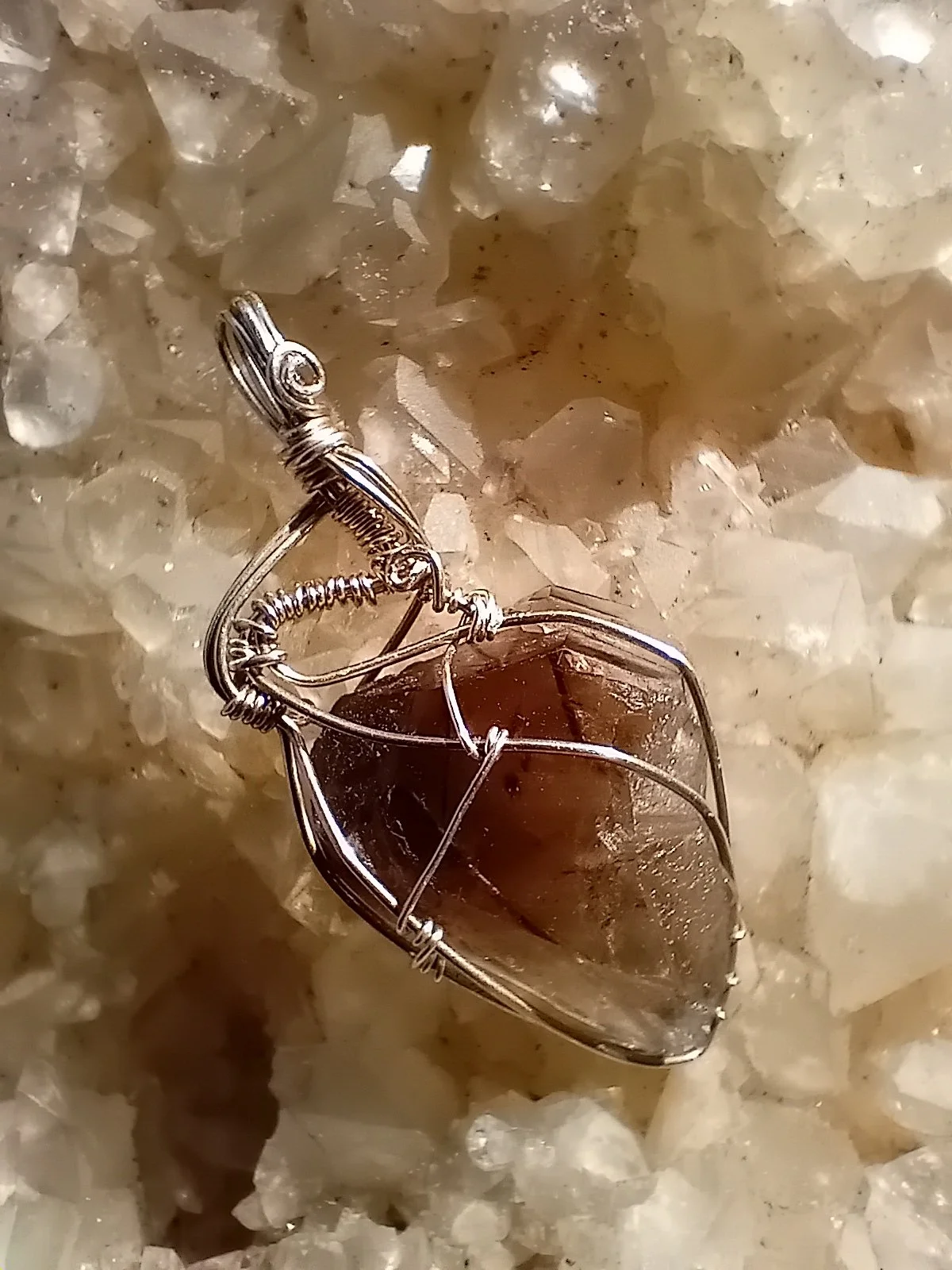 Smoky Quartz Sterling Silver Necklace