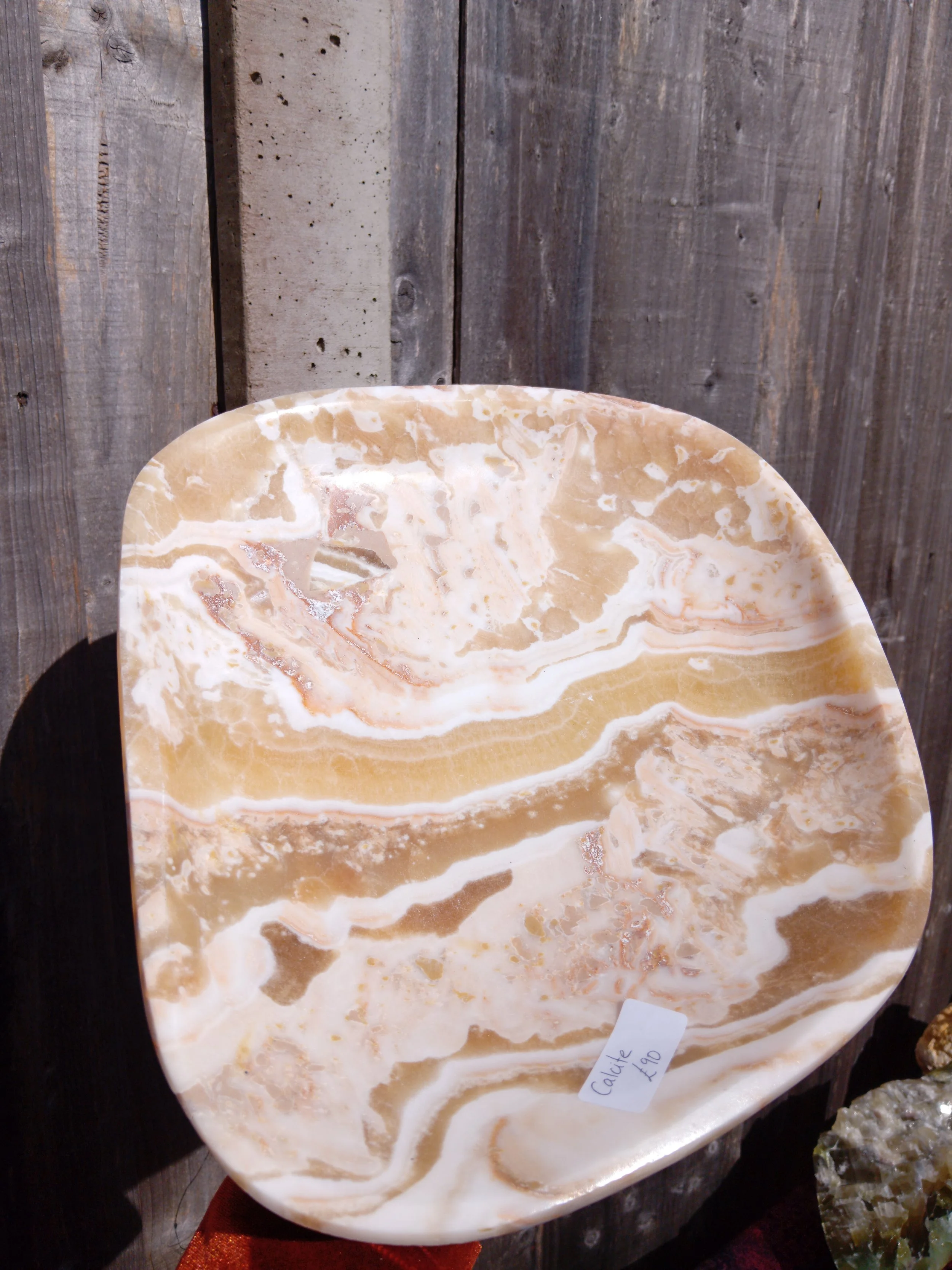 Orange Calcite Large Dish