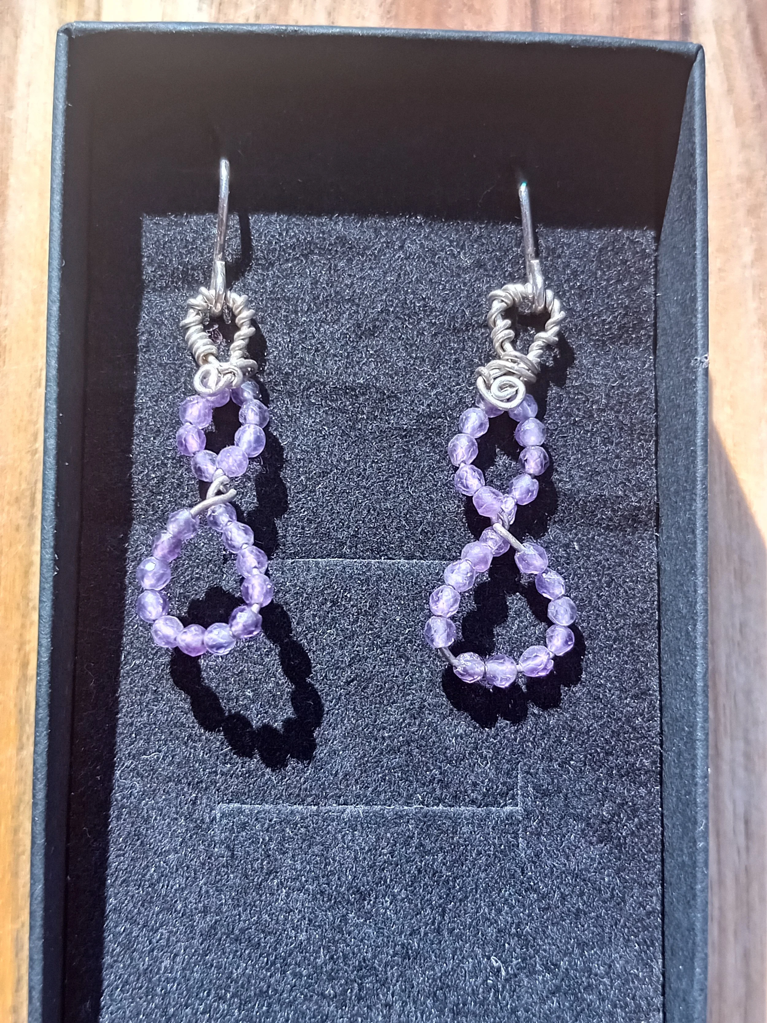 Amethyst Infinity Sterling Silver Earrings