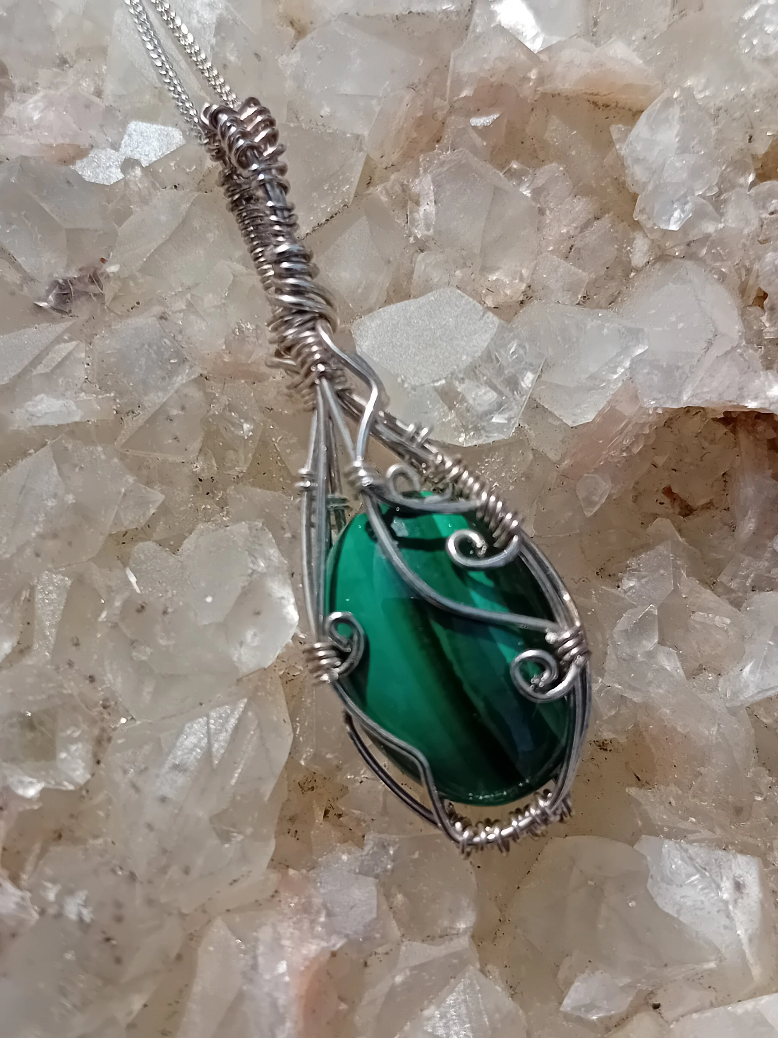Malachite Sterling Silver Necklace