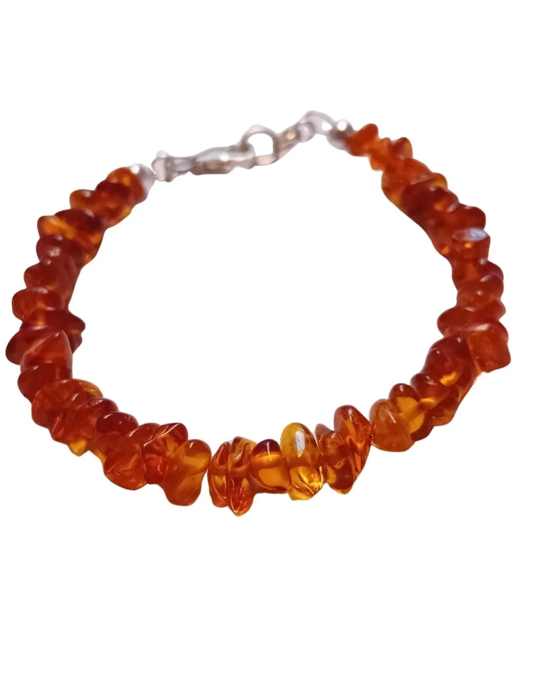 BRIGHT silver spell bracelet cognac baltic amber