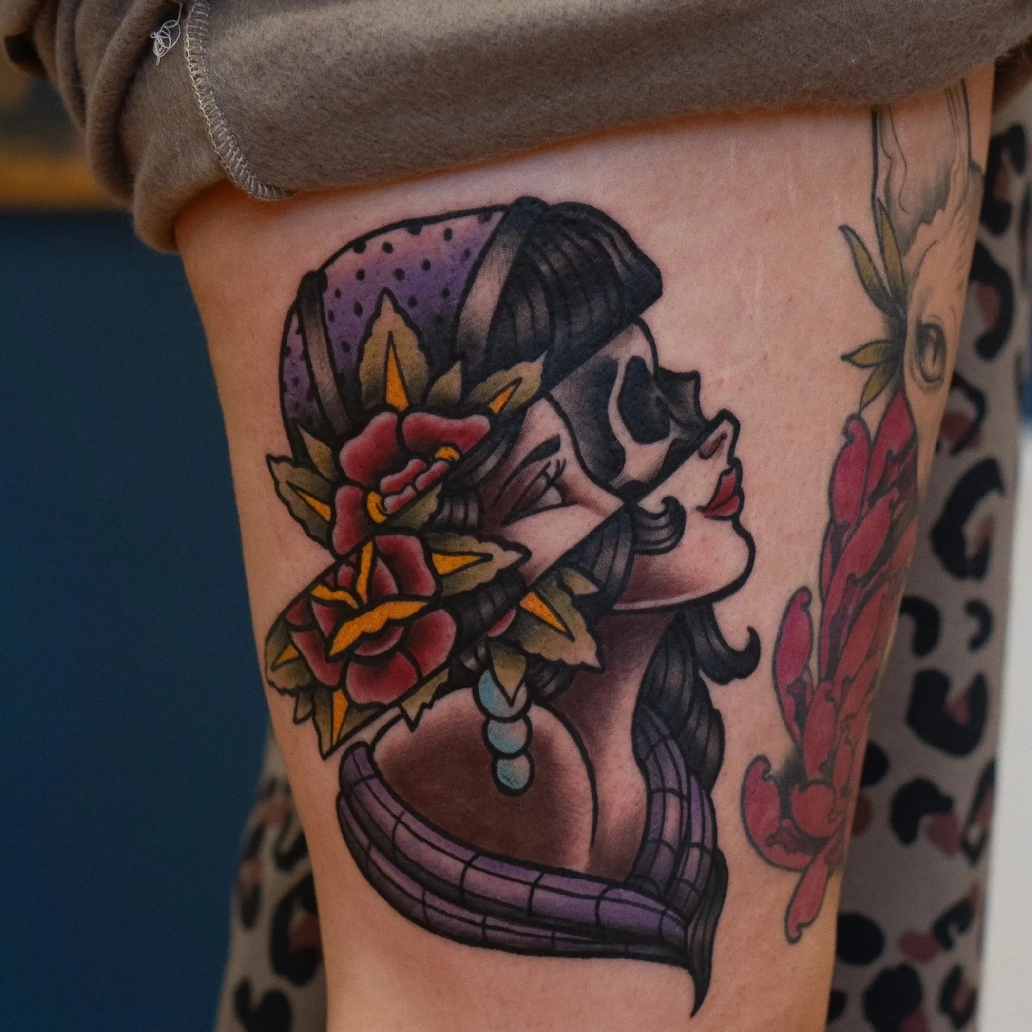 Traditional Lady Portrait Tattoo done in Wheatley, Oxford and Thame