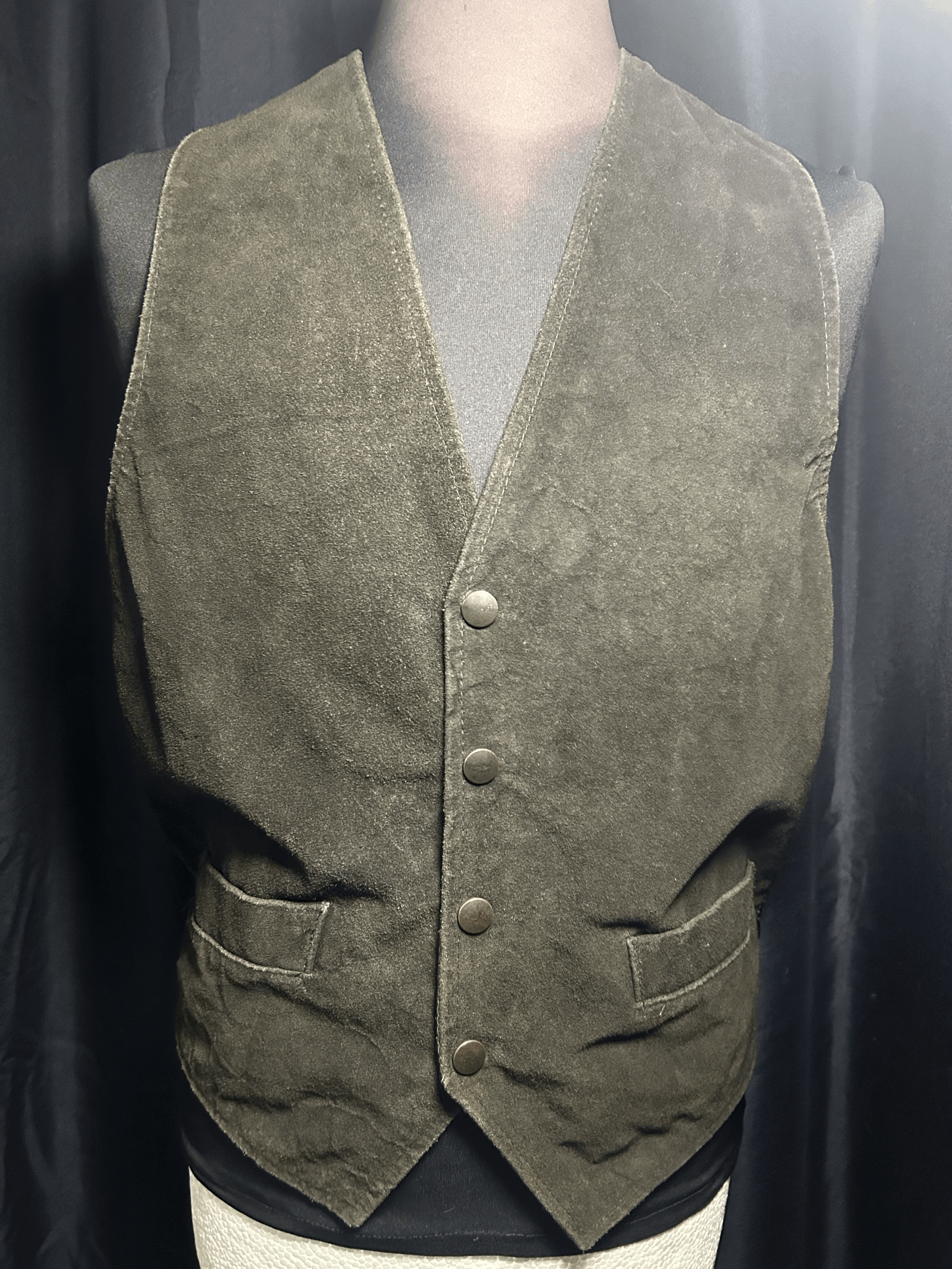 Black Suede Waistcoat