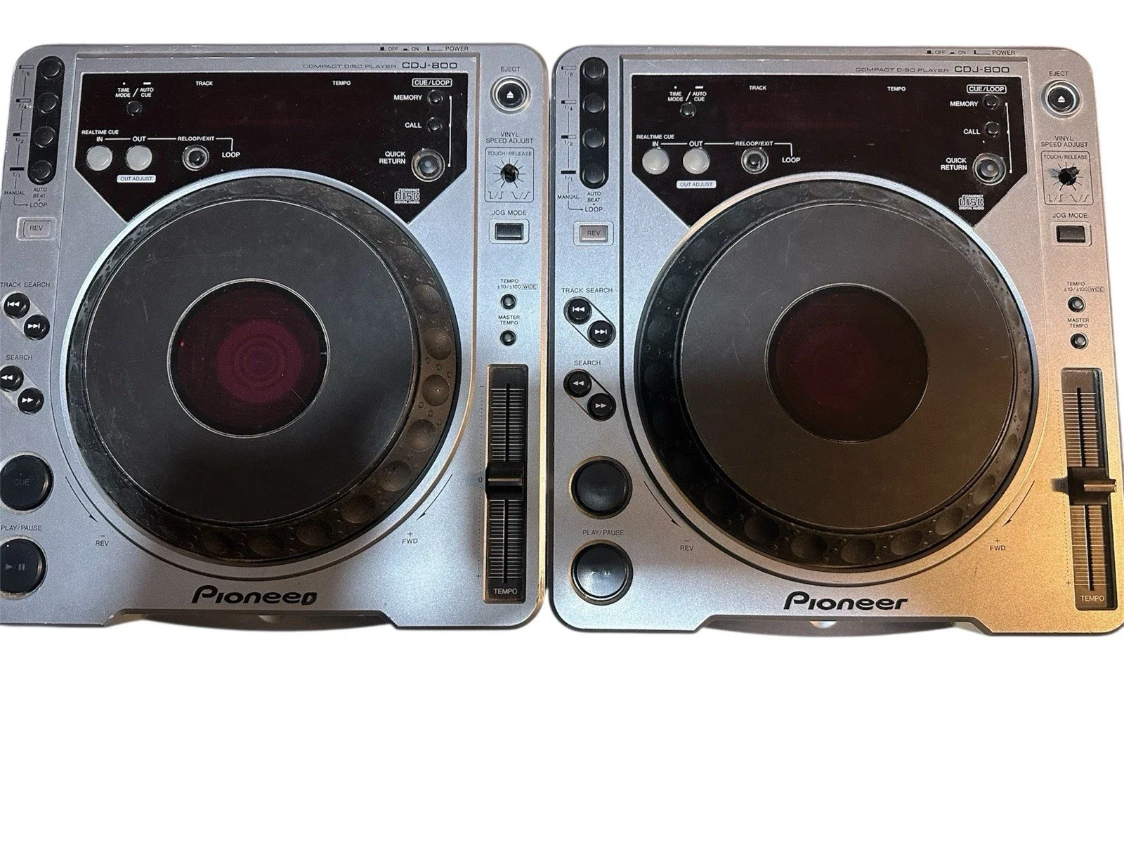 Coppia Pioneer CDJ-800 MKI CDplayer colore Argento entrambi in vendita