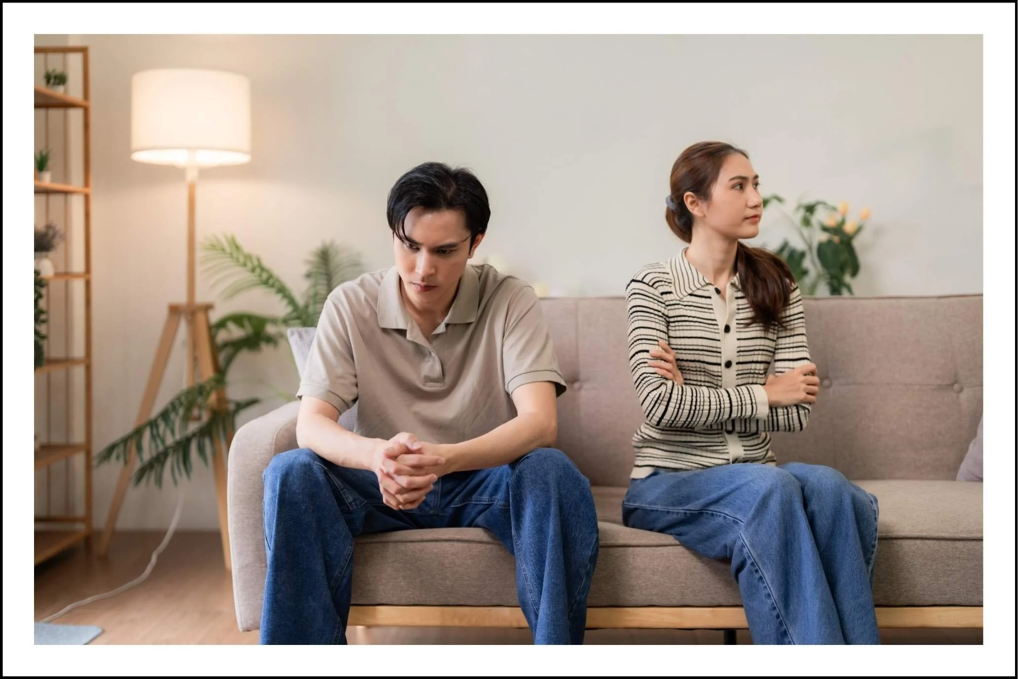 Young couple avoiding conflict with eachother