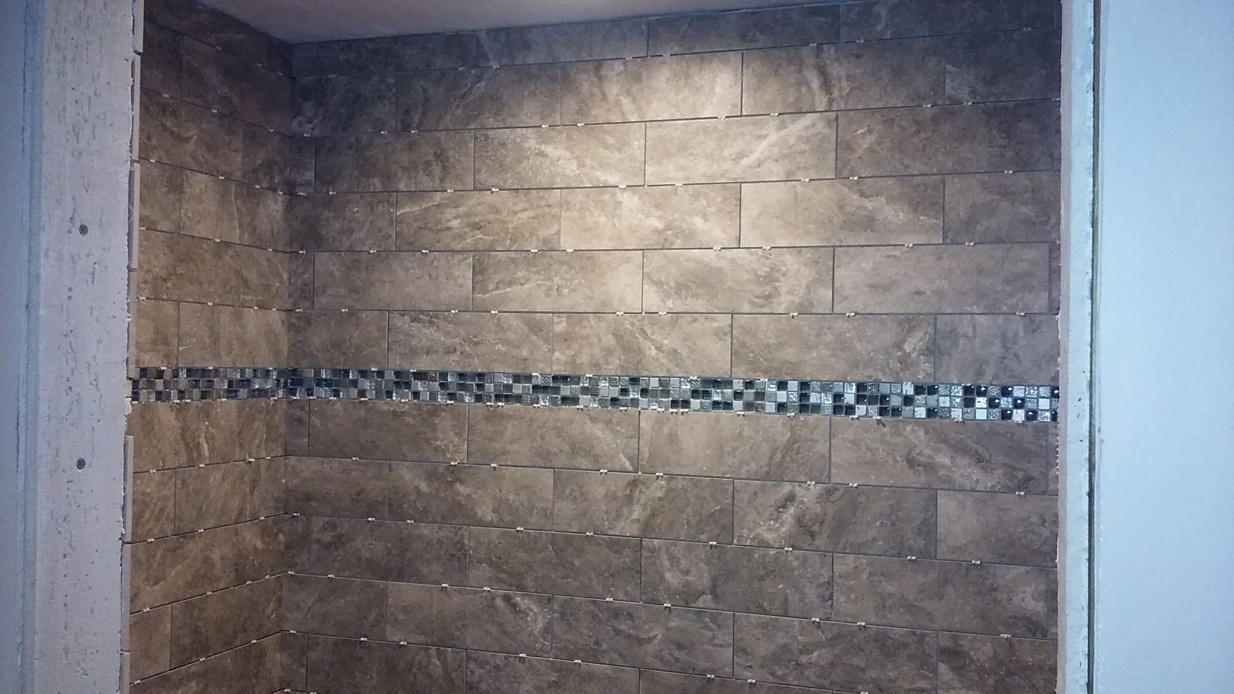 Tiling a custom shower Natick Ma.