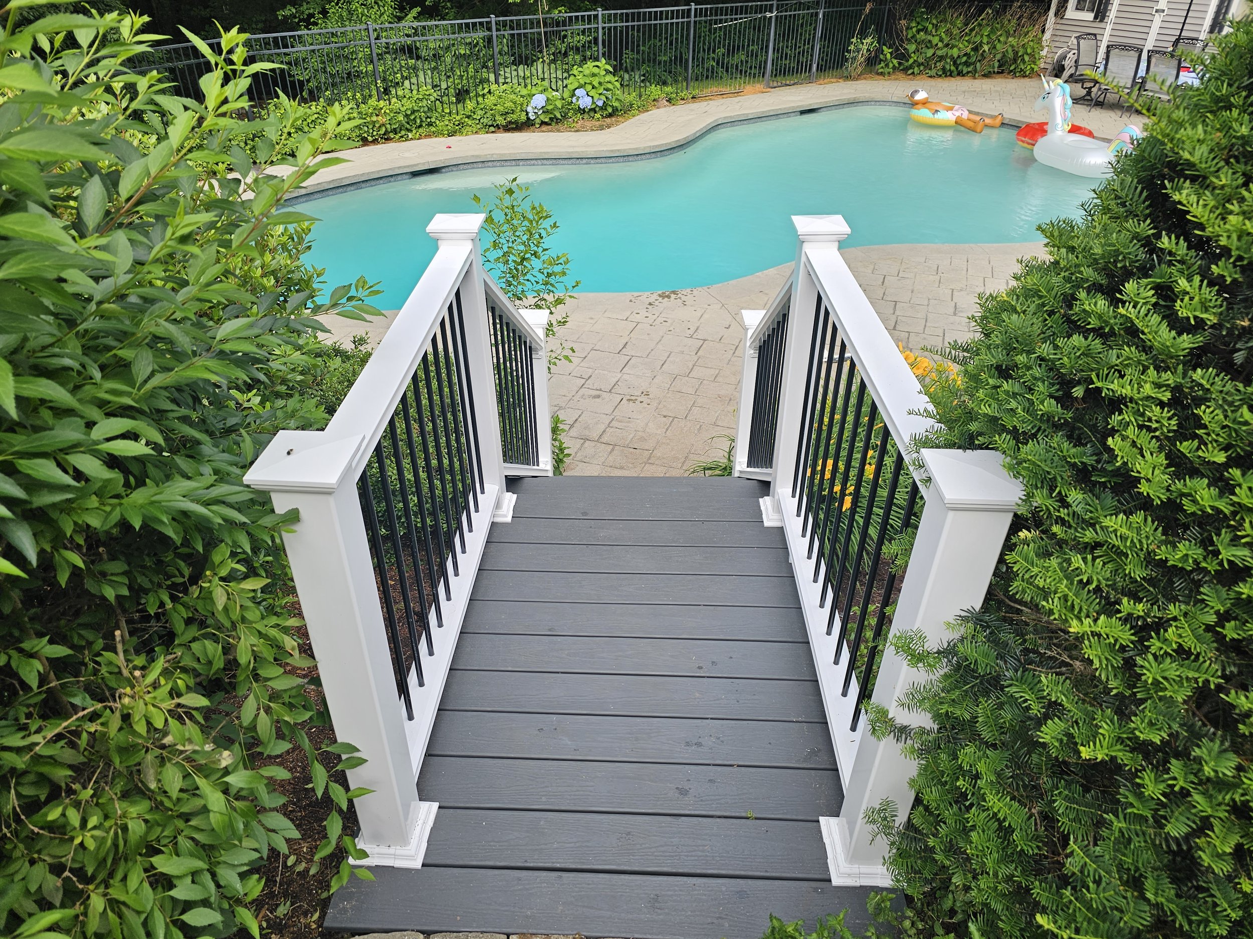 Built new stairs to access the pool Wrentham Ma