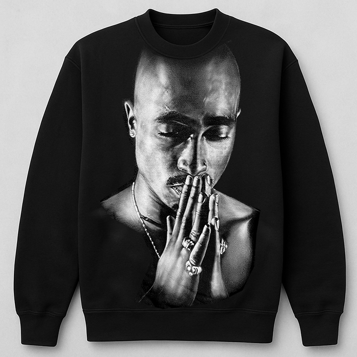 Tupac Shakur Custom Airbrushed Sweater — Hand-Painted Original (Size L)