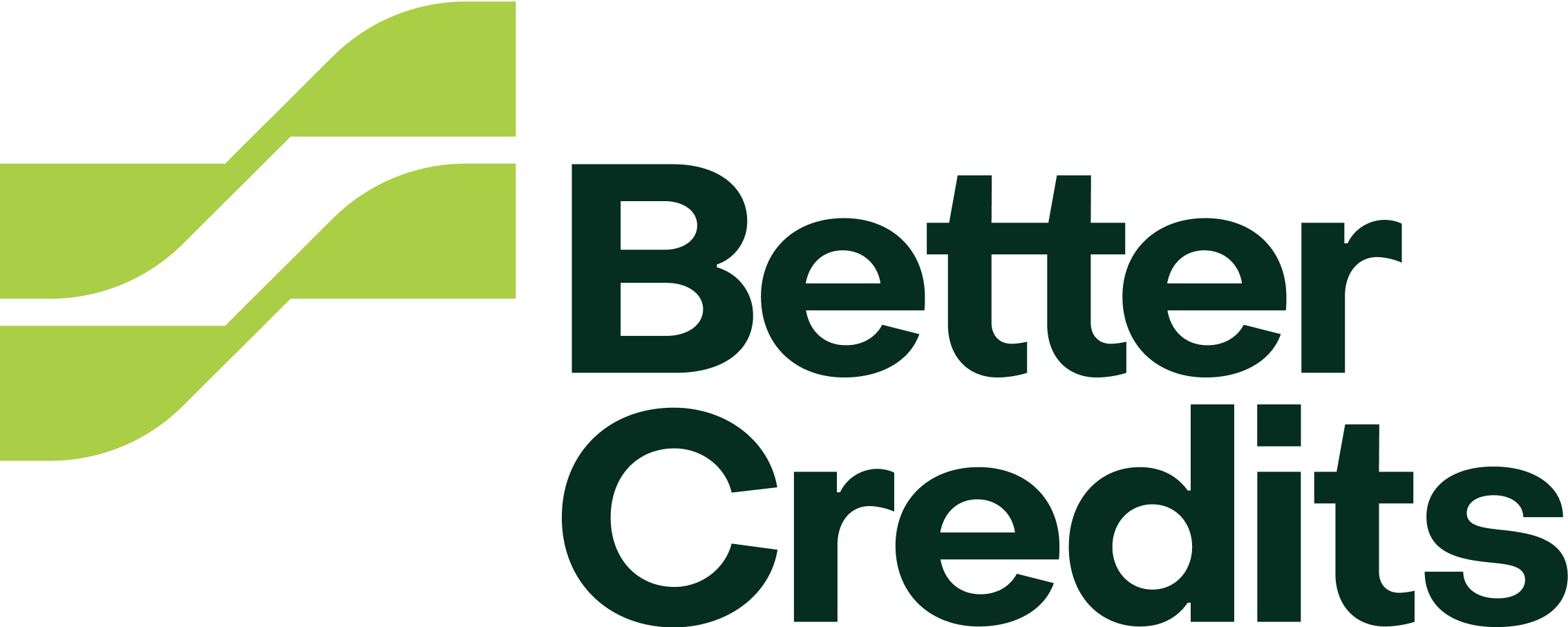 Logo with green and black design and the words 'Better Credits'