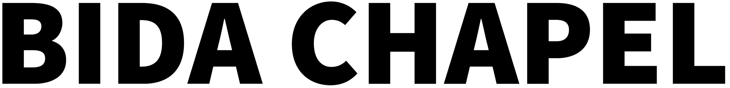 Groot, gestileerd tekst die zegt 'BIDACHAPEL'.