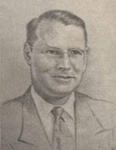 Pencil sketch portrait of Charles A. McKeown by Morton Noble, 1956
