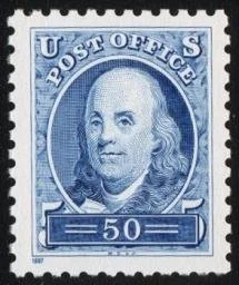 The 1997 Pacific '97 Franklin and Washington stamps issued at the show
