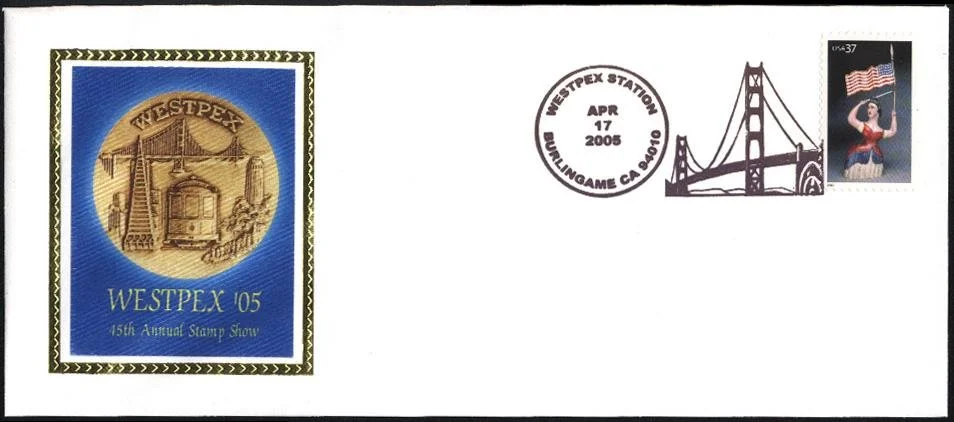 2005 WESTPEX silk show cachet from the USPS