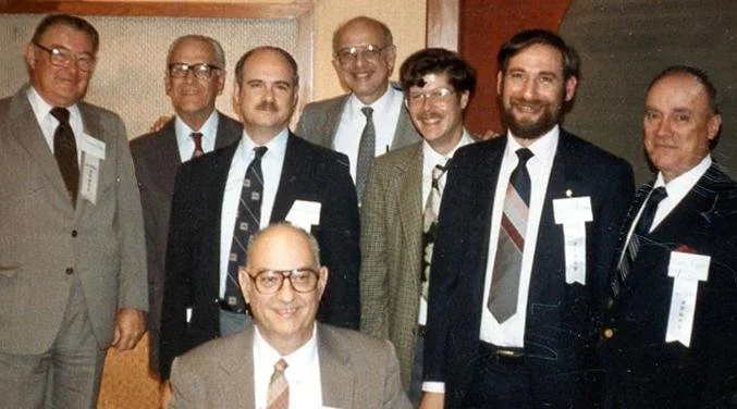 The 1987 WESTPEX jury including Jury Chairman John M. Hotchner with apprentice judges Nicholas Follansbee and Erwin H. Engert