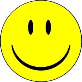 A small yellow smiley-face sticker